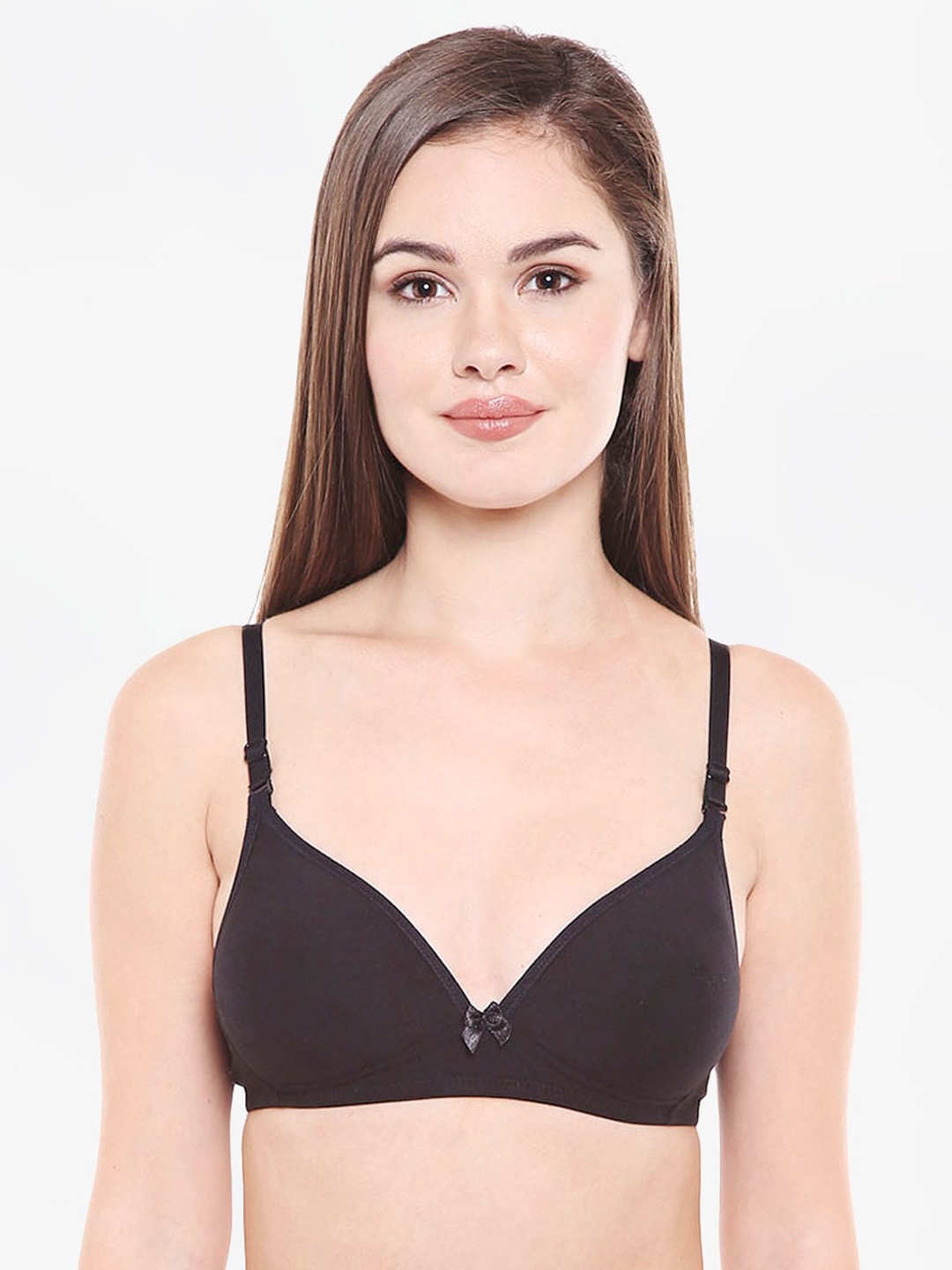 

Bodycare Black Solid Non-Wired Lightly Padded T-shirt Bra 6552BLACK