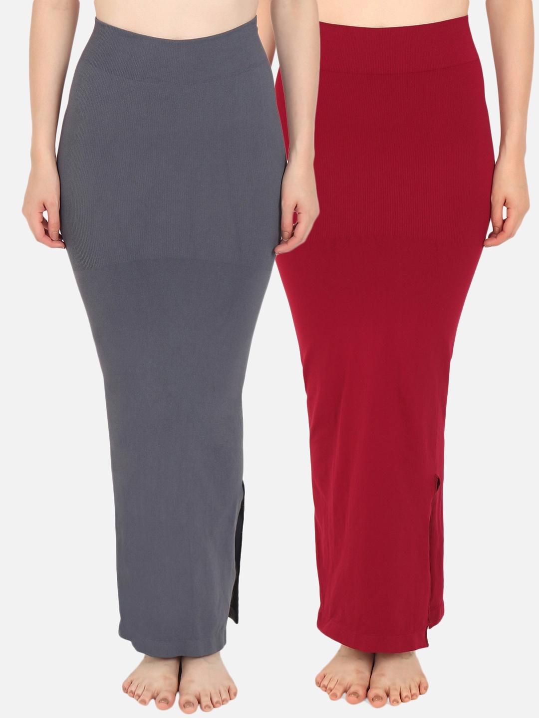 

Beau Design Women Pack of 2 Solid Saree Shapewear, Grey