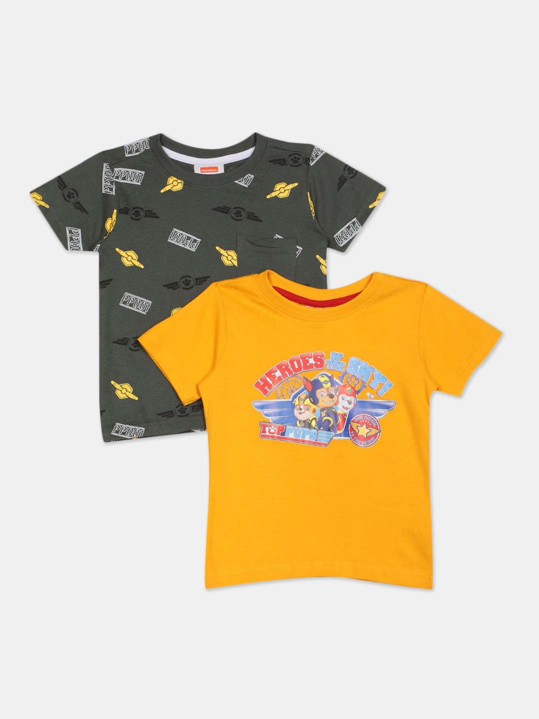 

Colt Boys Pack Of 2 Printed Round Neck T-shirts, Mustard