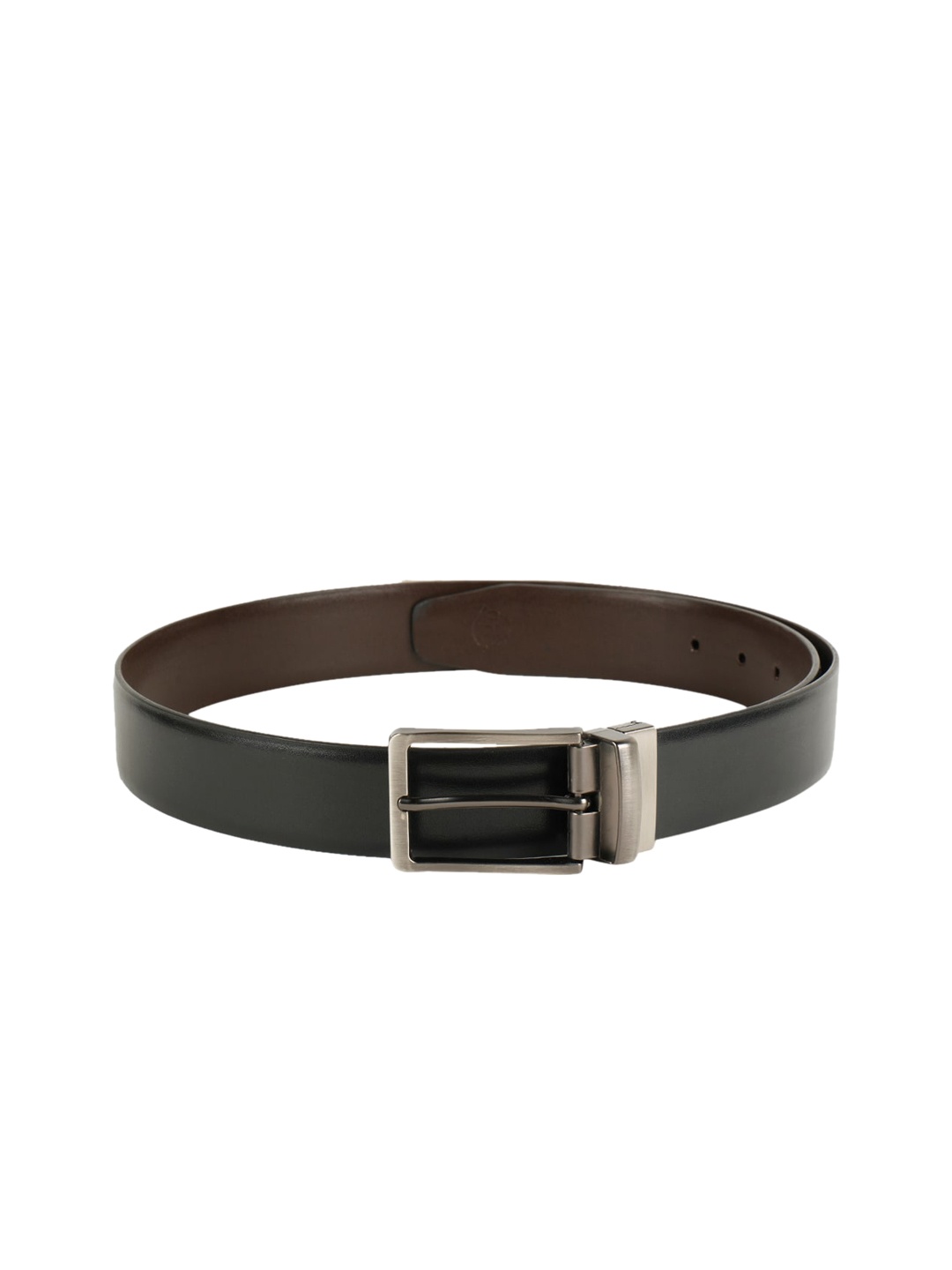 

ZEVORA Men Black & Brown Solid Reversible Belt