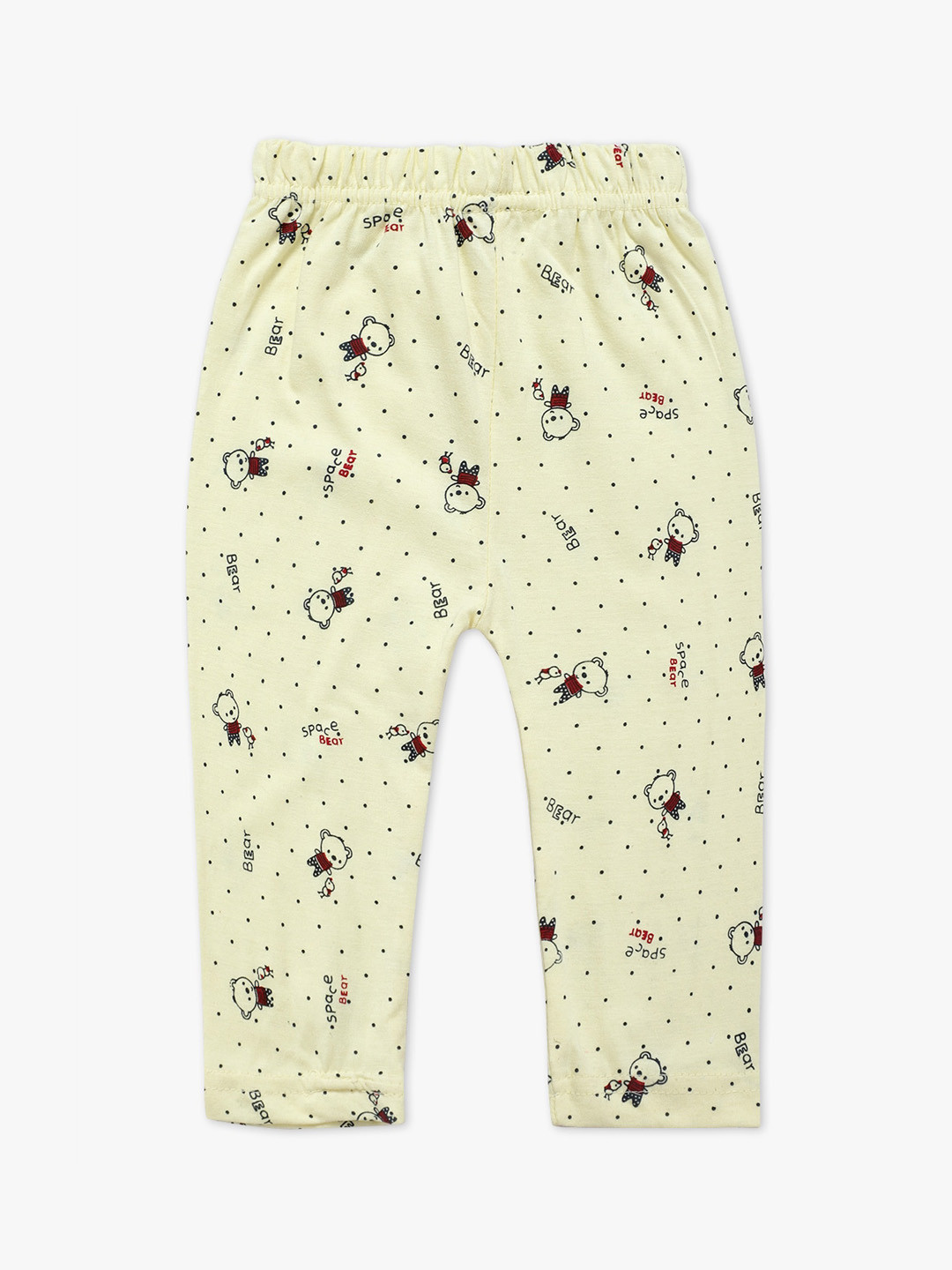 

DIAZ Infant Kids Yellow & Black Printed Ankle-Length Leggings