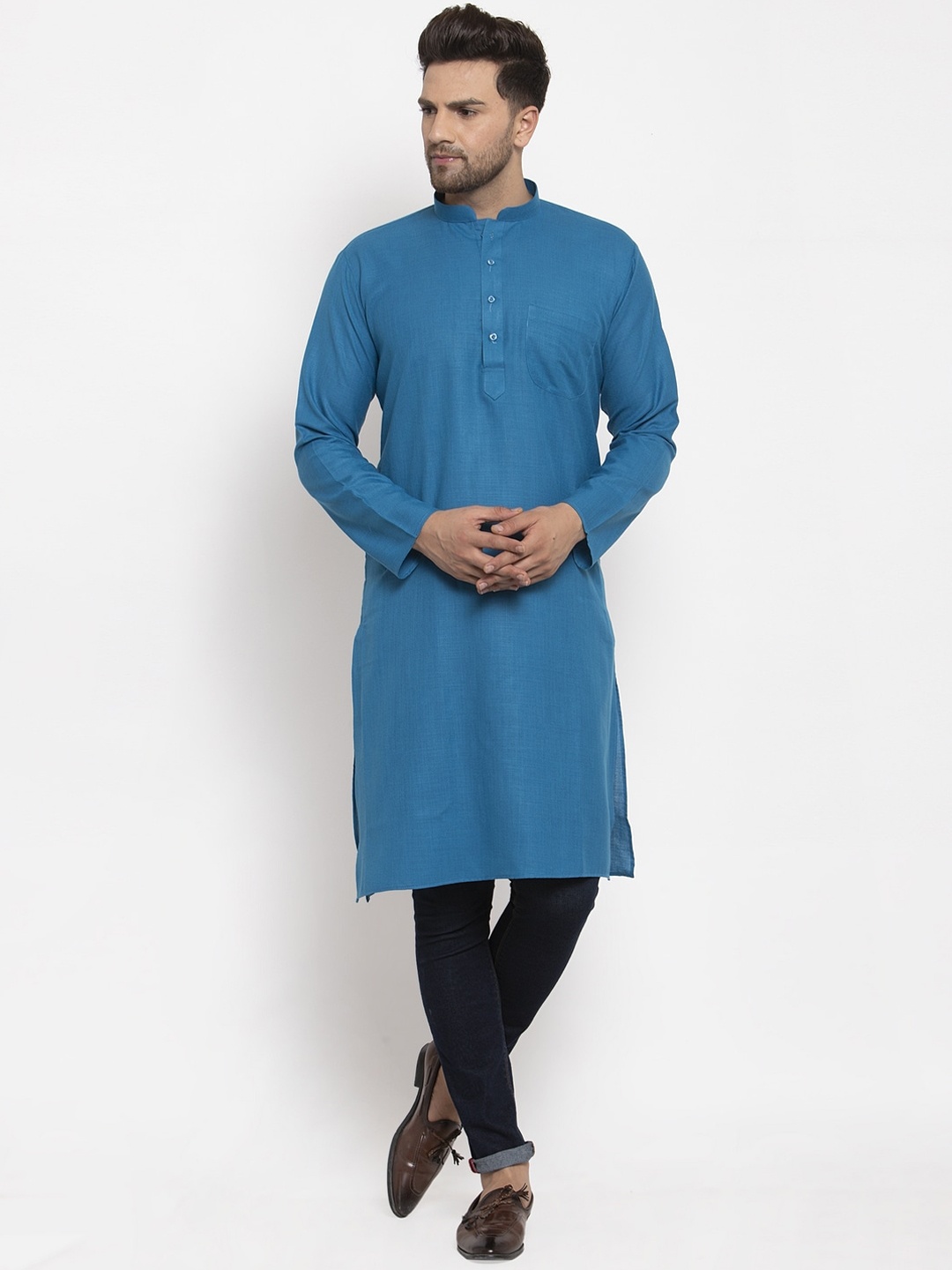 

GRACIT Men Blue Solid Kurta
