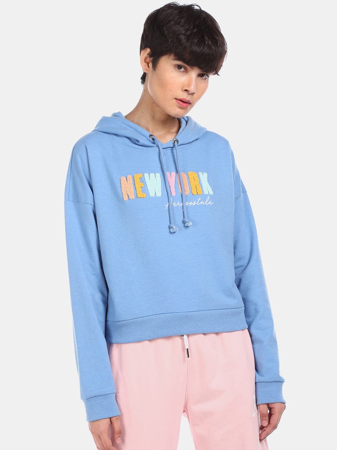 

Aeropostale Women Blue Printed Sweatshirt