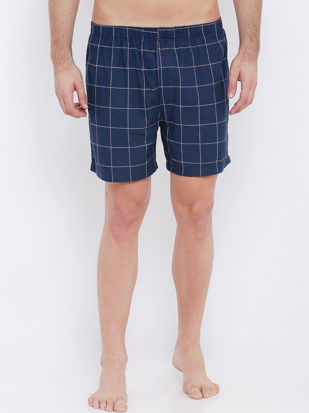 

XYXX Men Navy Blue & White Checked Cotton Boxers XYBOX26