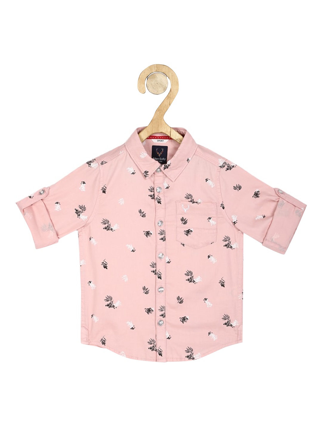 Allen Solly Junior Boys Pink Regular Fit Printed Casual Shirt
