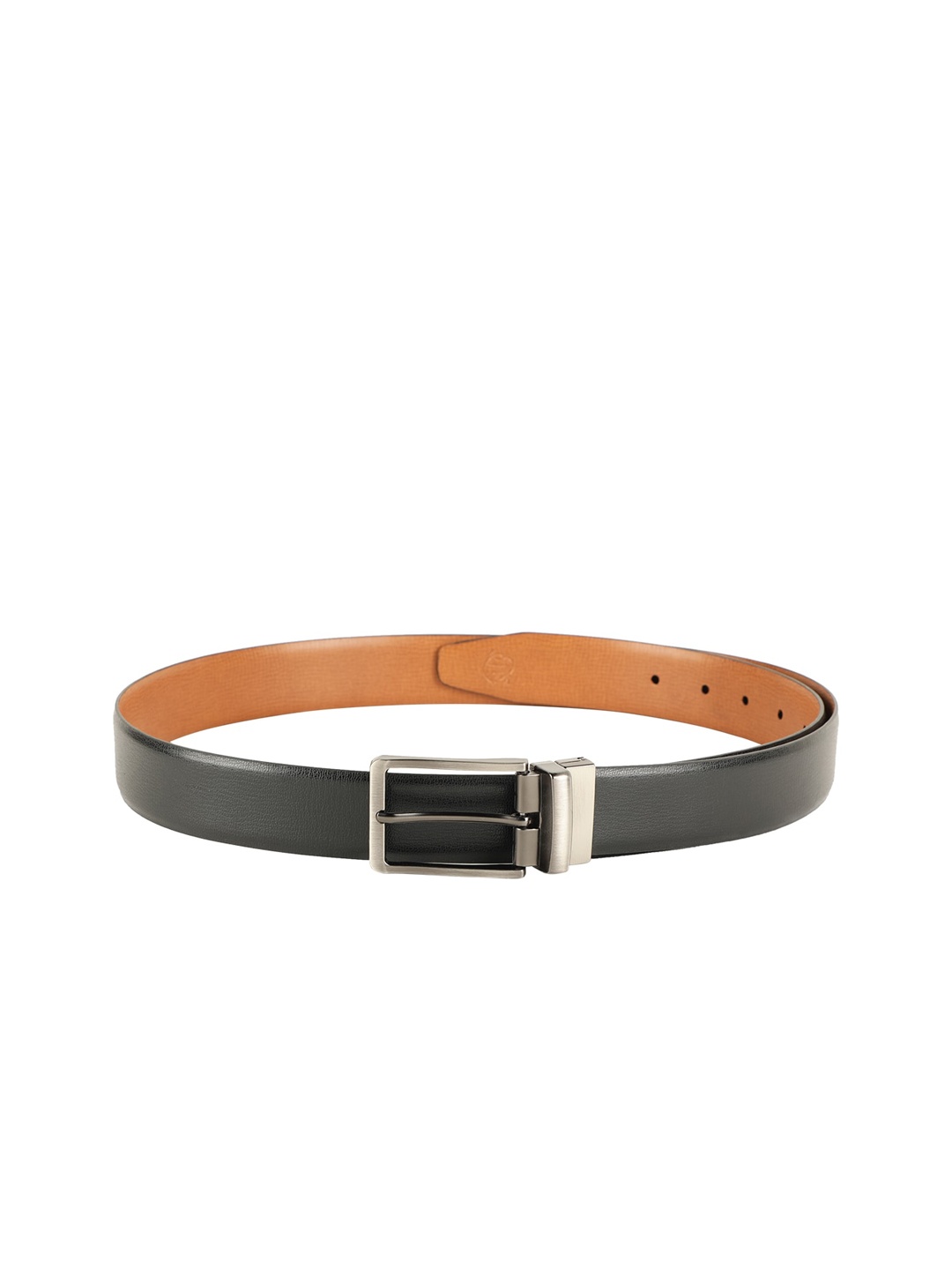 

ZEVORA Men Tan & Black Solid Reversable Solid Belt