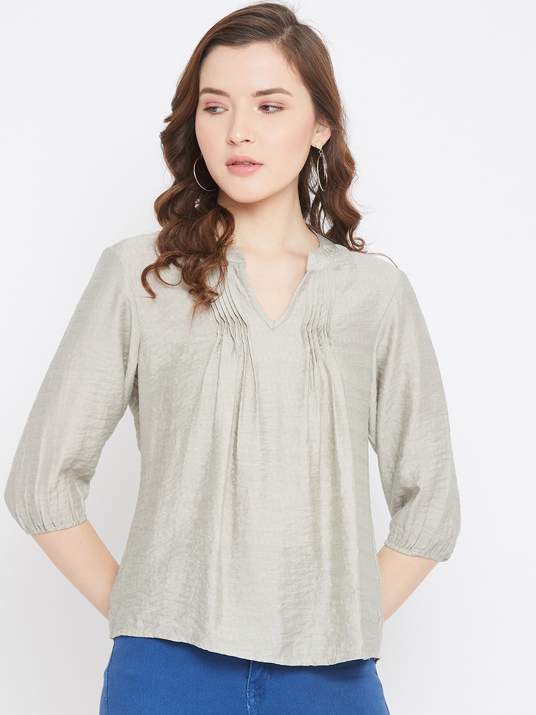 

Octave Women Green Solid Top