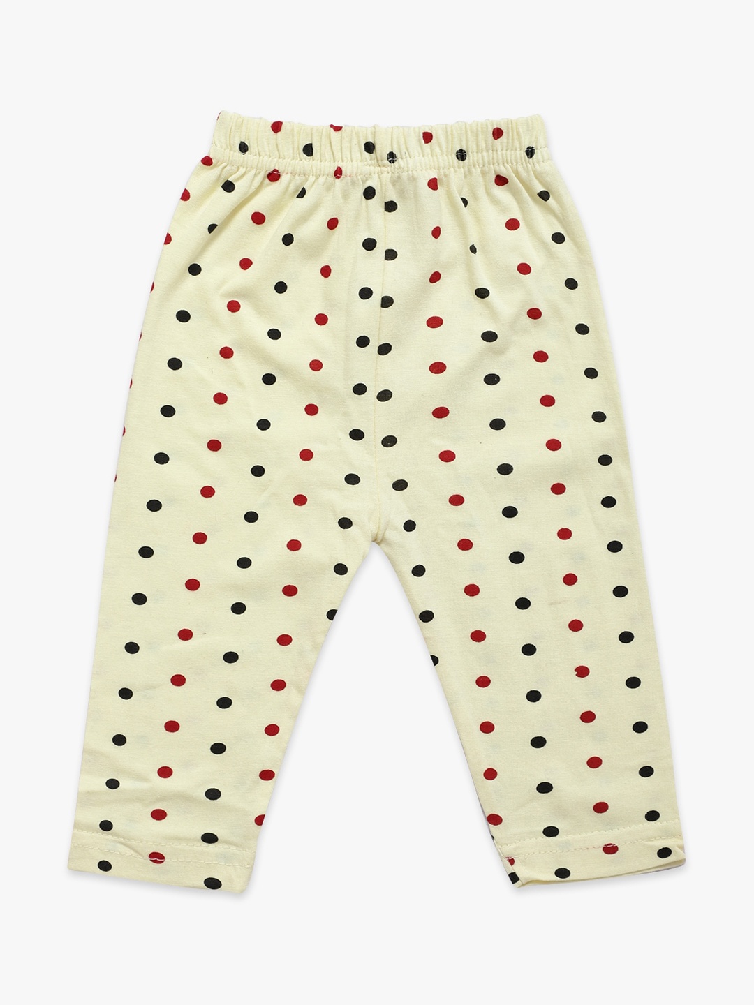 

DIAZ Infant Kids Yellow & Red Polka Dot Printed Ankle-Length Leggings