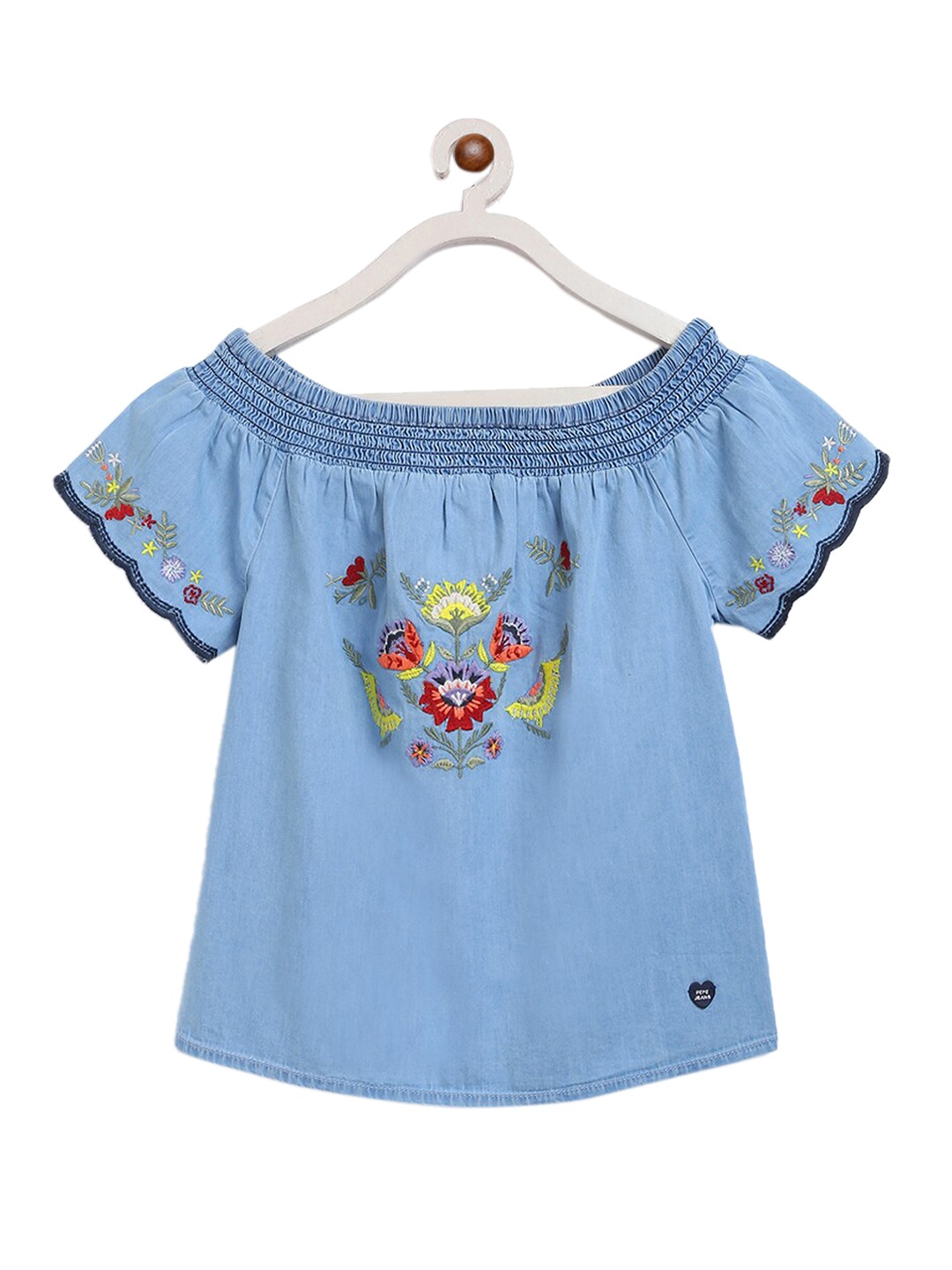 

Pepe Jeans Blue Off-Shoulder Bardot Top