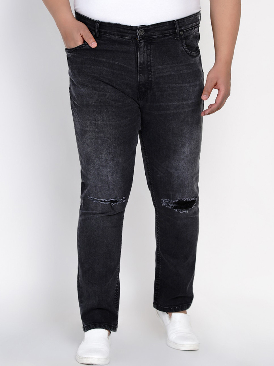 

John Pride Men Black Light Fade Tapered Fit Jeans