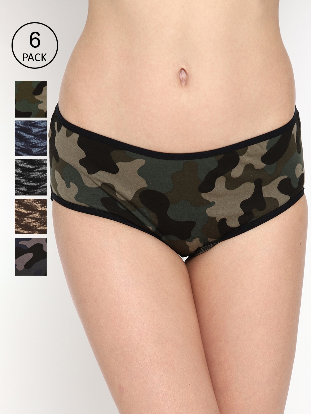 

Skidlers Women Pack Of 6 Assorted Hipster Briefs BRIEF-45-41-COMBO-6