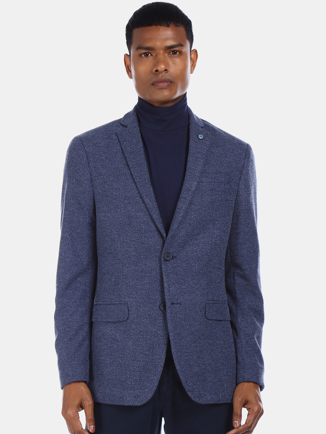 

Arrow Sport Men Blue Self-Design Single-Breasted Casual Blazer