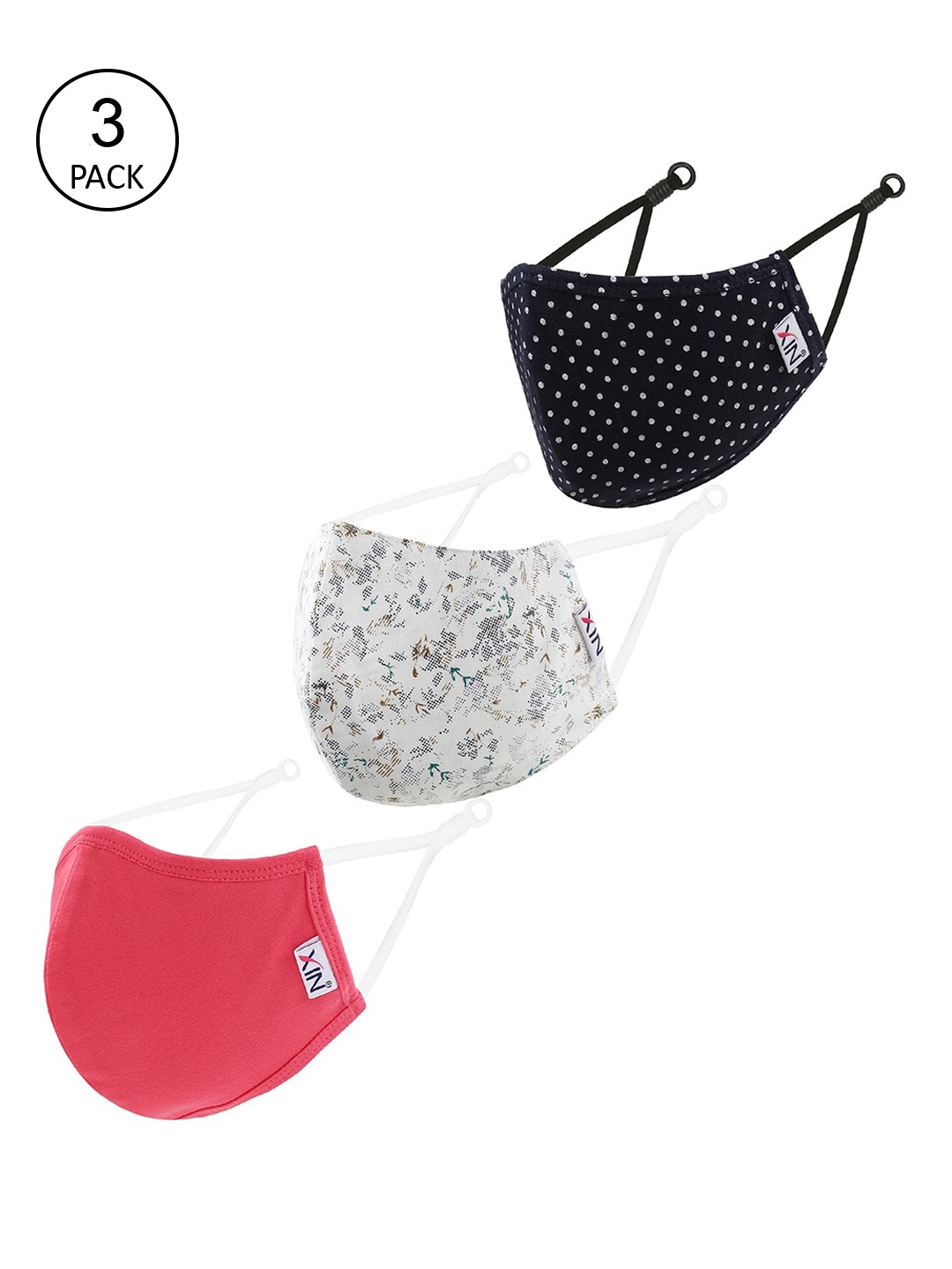

XIN Unisex Pack Of 3 Assorted 2-Ply Reusable Outdoor Protective Face Masks