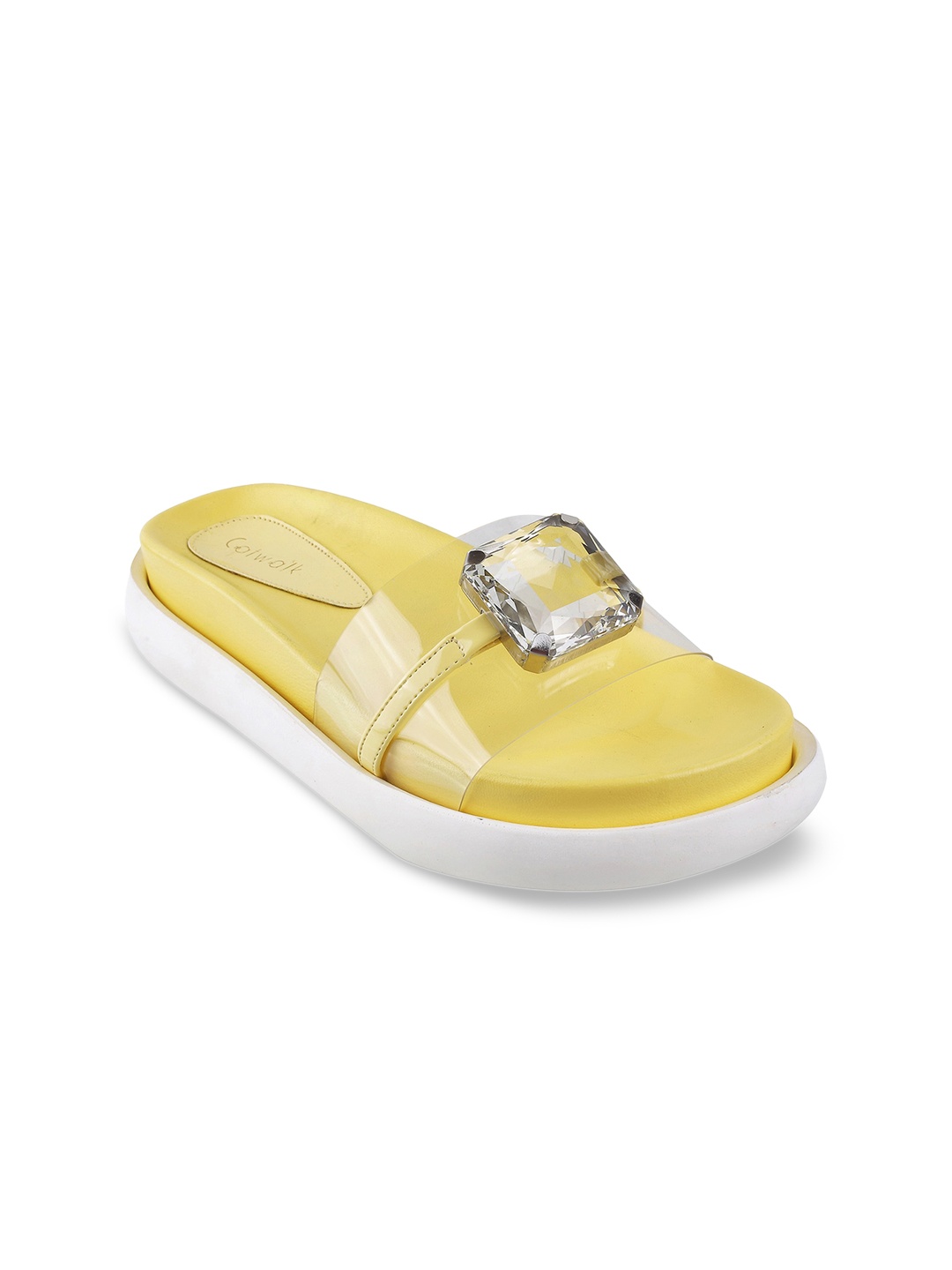 

Catwalk Women Yellow Solid PU Open Toe Flats
