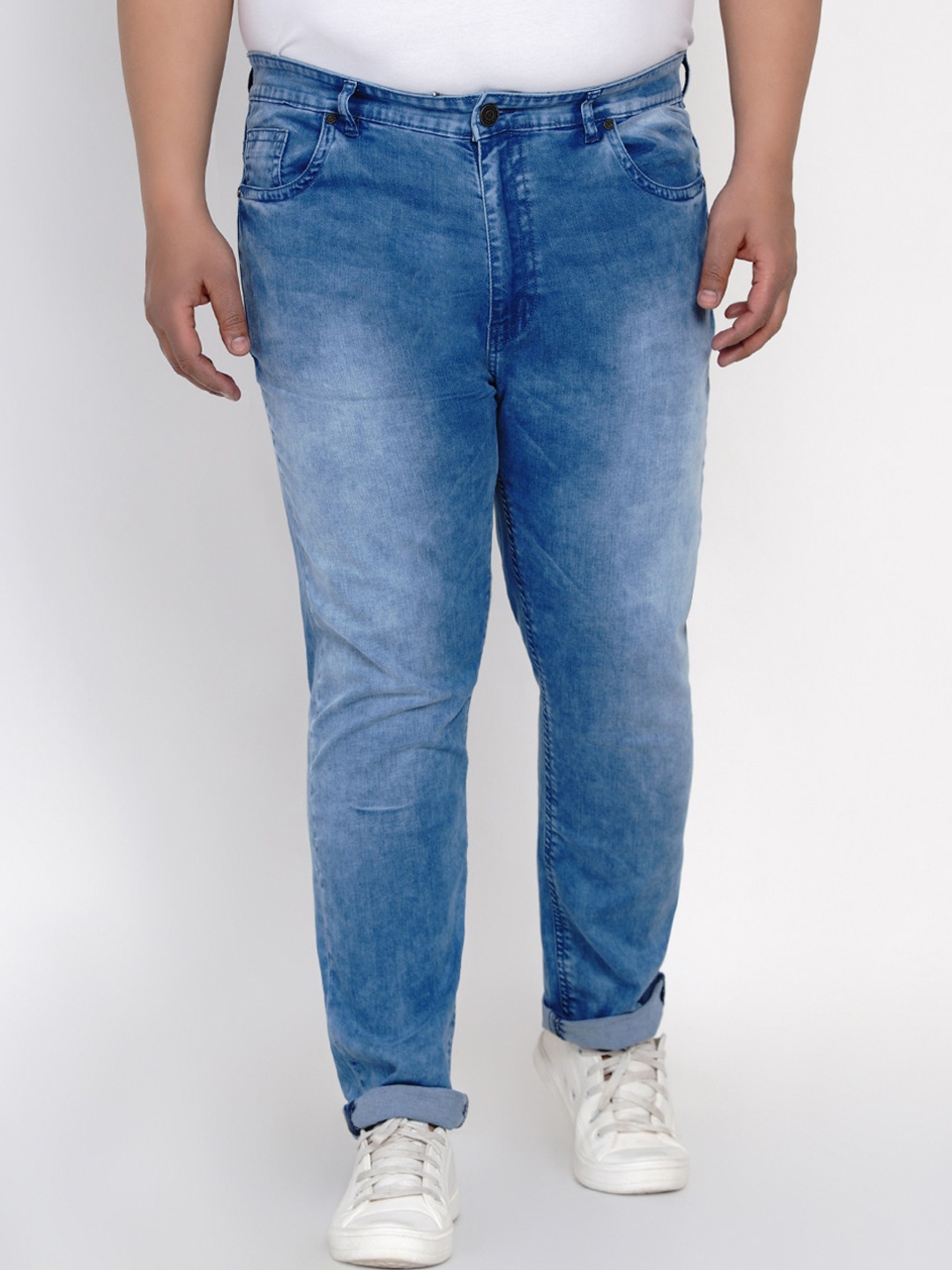 

John Pride Men Blue Relaxed Fit Mid-Rise Clean Look Stretchable Jeans