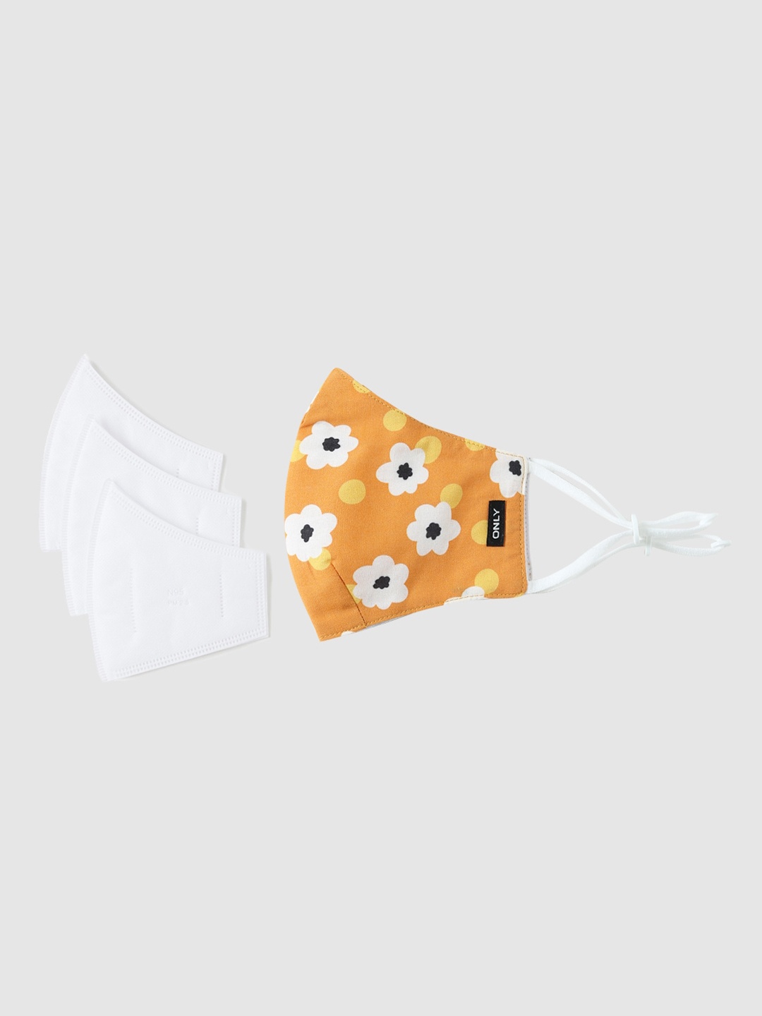 

ONLY Yellow & White Printed 5-Ply N95 Protective Outdoor Mask