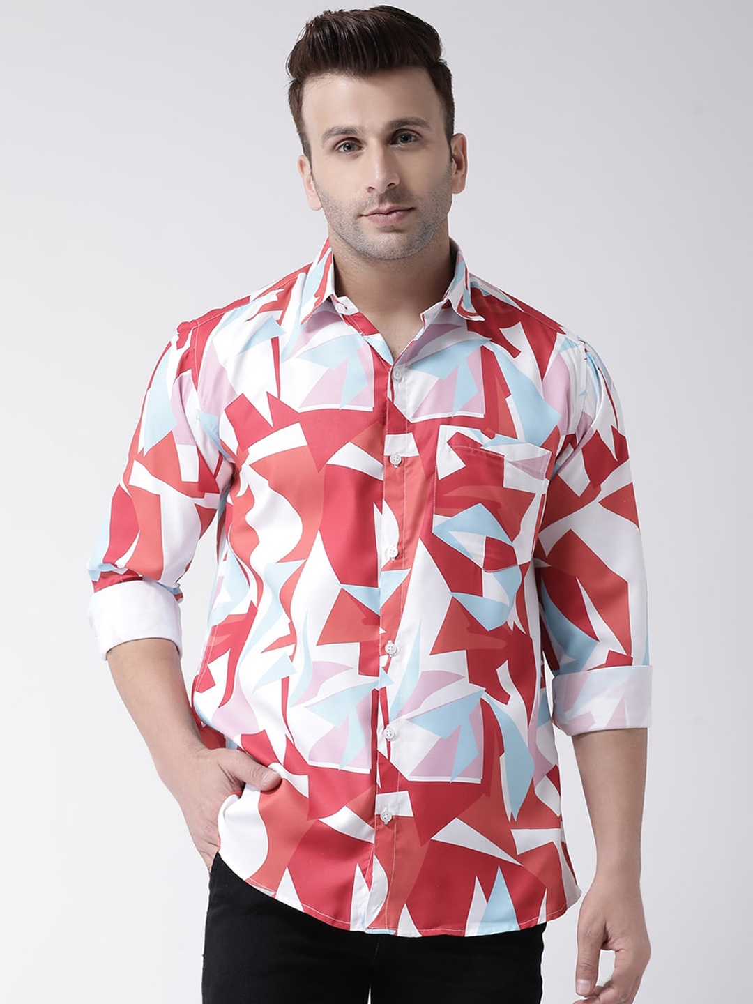 

hangup trend Men Red & White Printed Casual Shirt