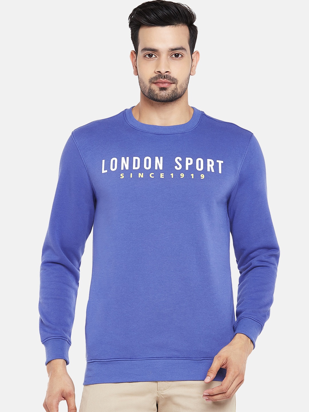 

BYFORD by Pantaloons Men Blue Printed Sweatshirt
