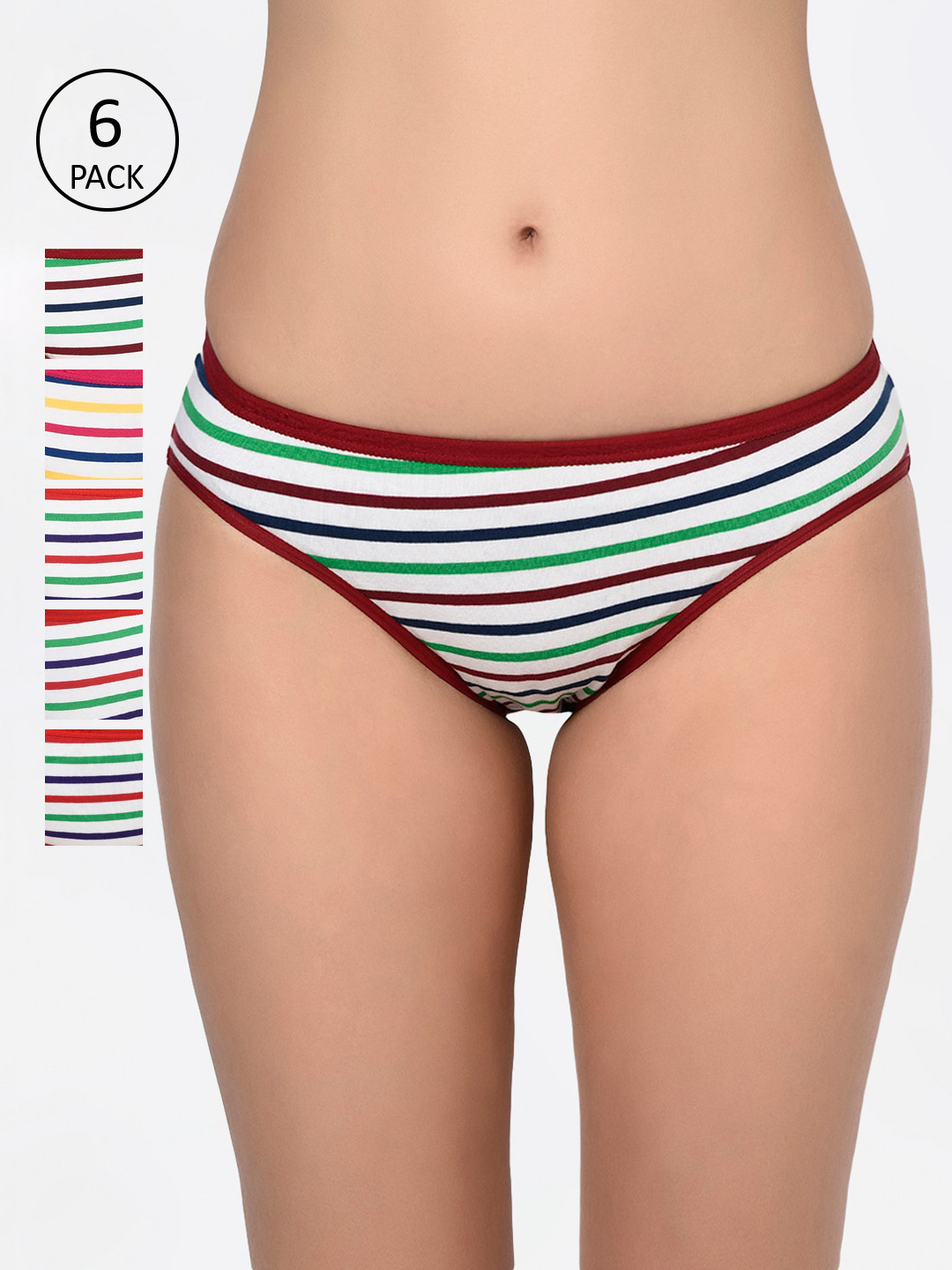 

Bodycare Women Pack Of 6 Assorted Hipster Briefs-9511