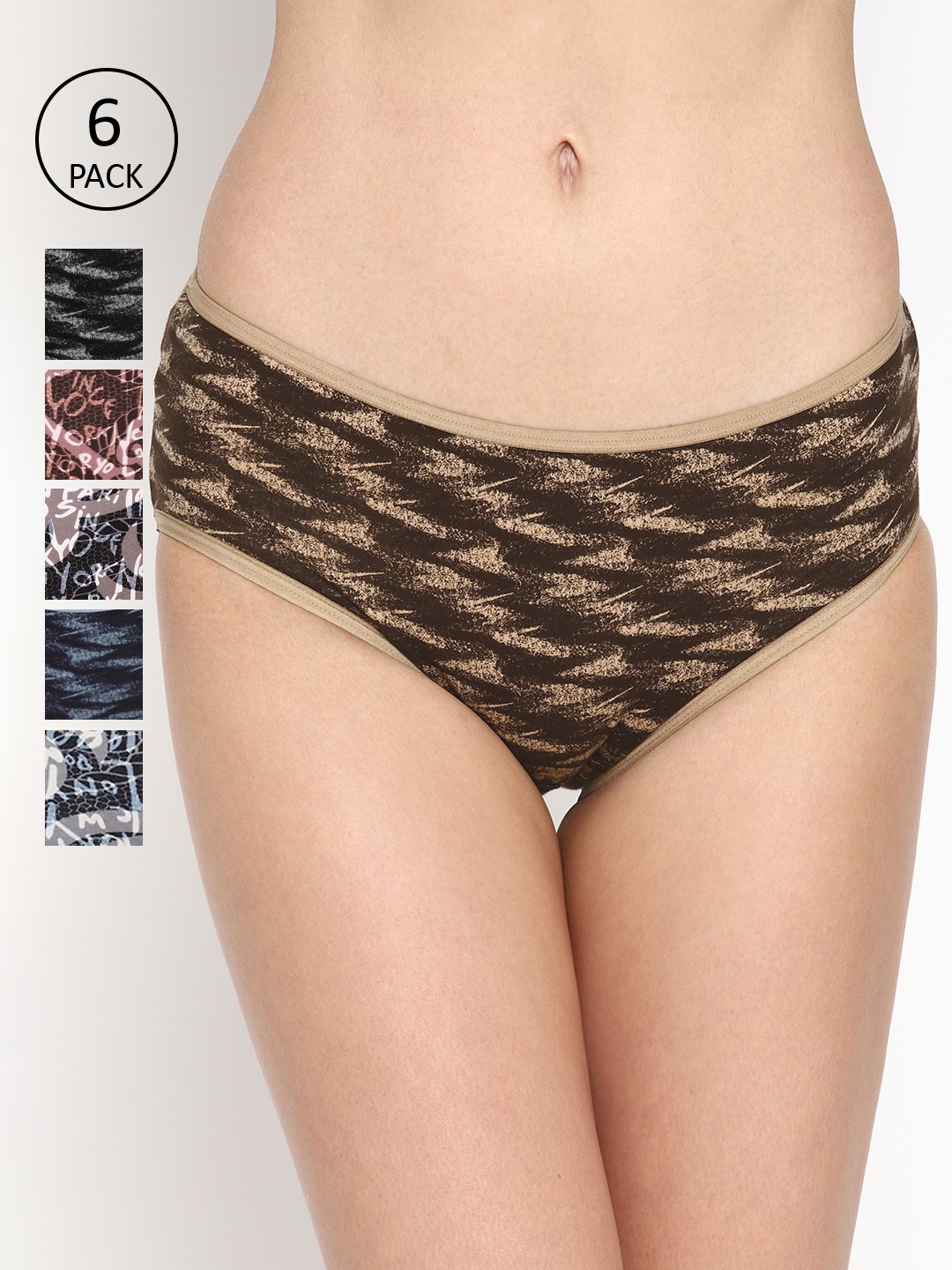 

Skidlers Women Pack Of 6 Assorted Hipster Briefs BRIEF-45-43-COMBO-6