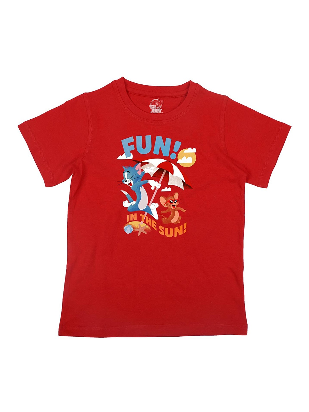 

Tom & Jerry Boys Red Solid Round Neck T-shirt