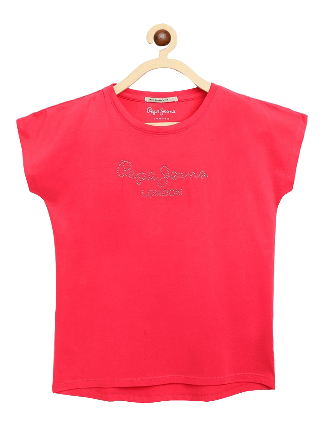 

Pepe Jeans Girls Pink Solid Round Neck T-shirt