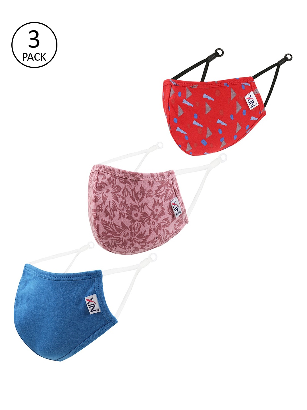 

XIN Unisex Pack Of 3 Assorted 2-Ply Reusable Cloth Masks