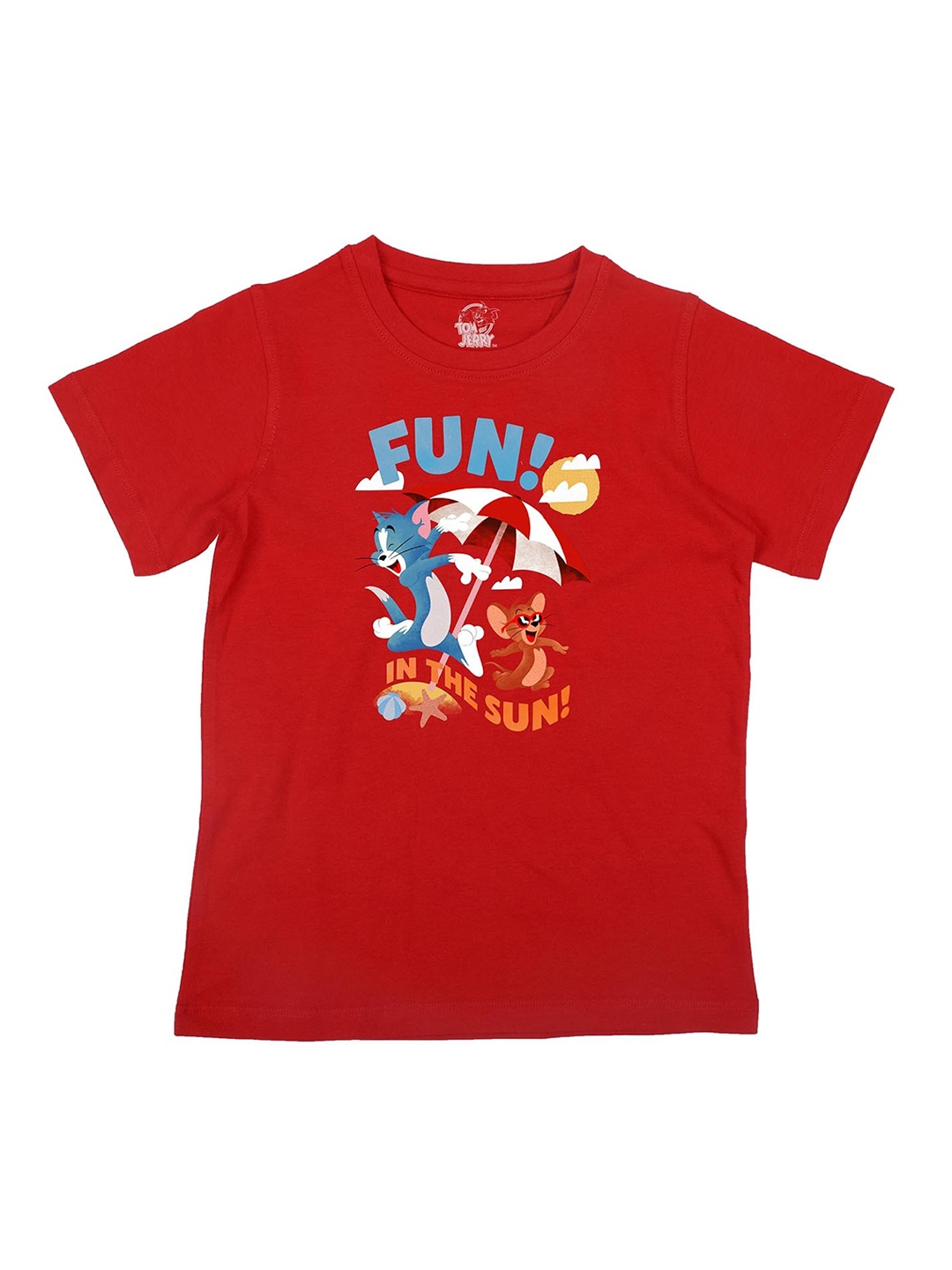 

Tom & Jerry Boys Red Printed Round Neck T-shirt