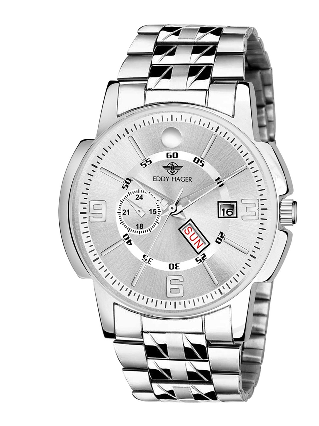 

EDDY HAGER Men Silver-Toned Analogue Watch Eddy hager 226 Silver