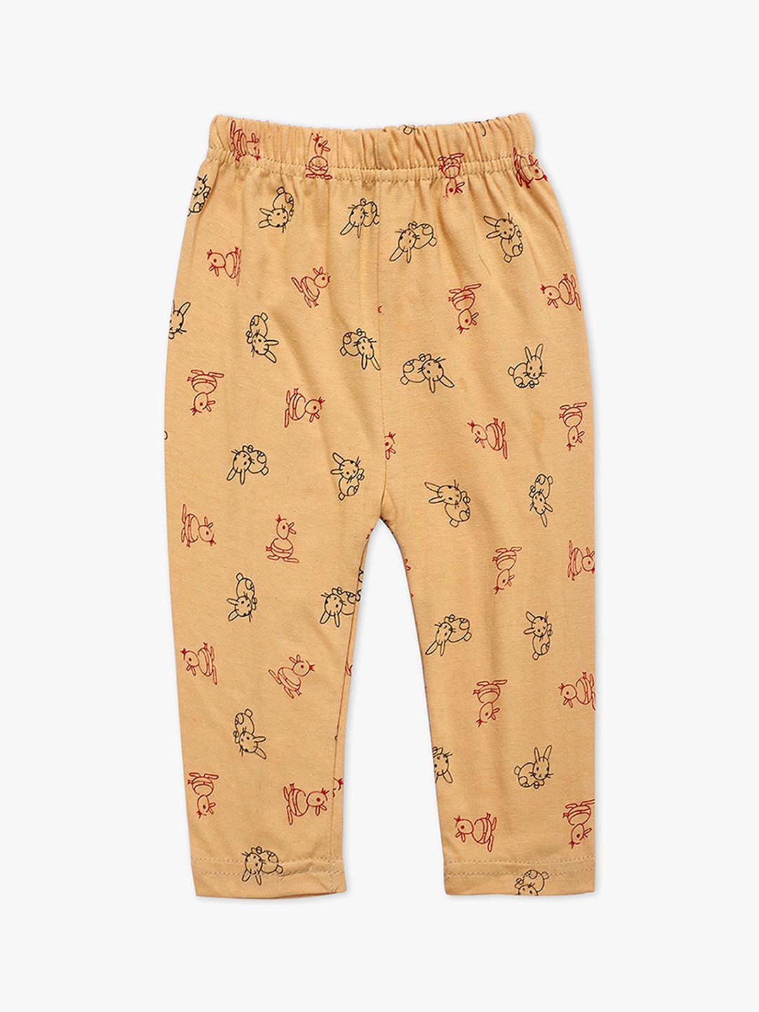 

DIAZ Infant Kids Beige & Black Printed Ankle-Length Leggings