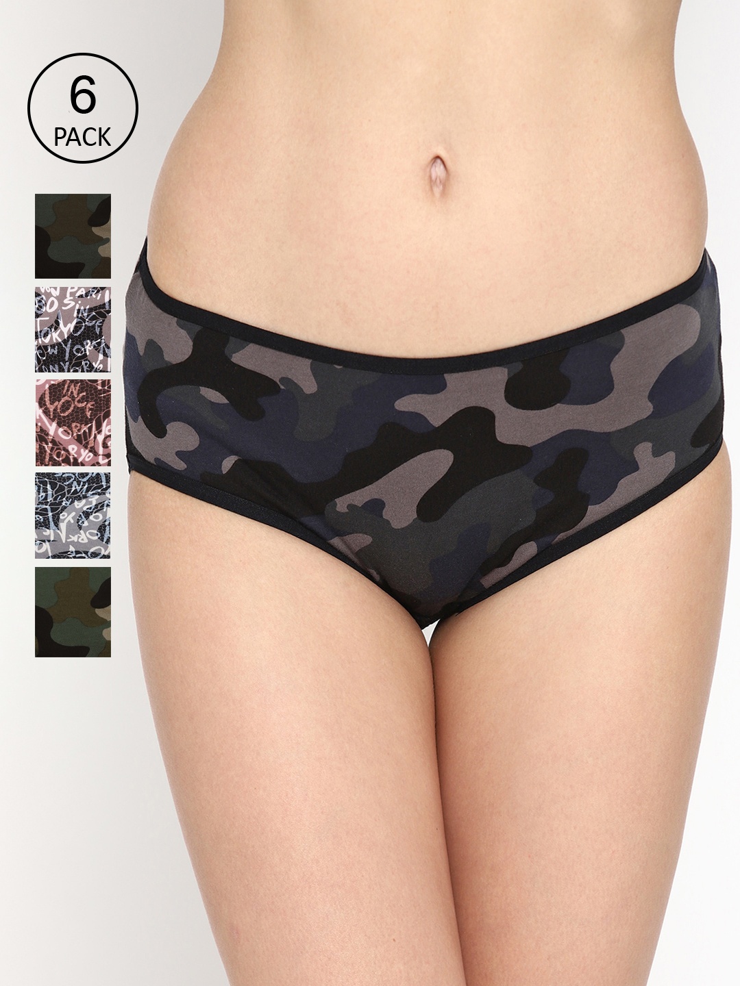 

Skidlers Women Pack Of 6 Hipster Briefs-BRIEF-43, Assorted
