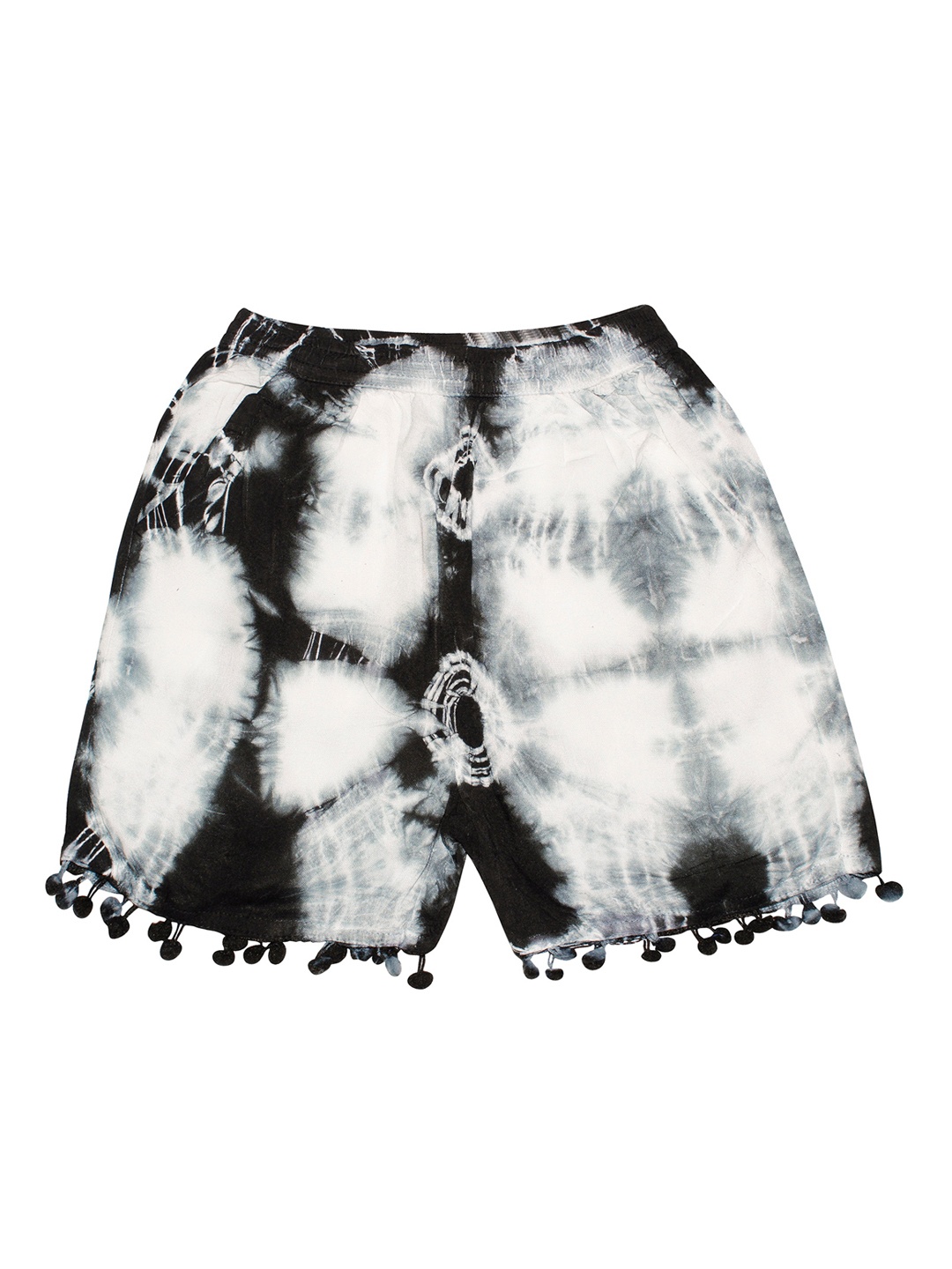 

KiddoPanti Girls Black Washed Regular Fit Regular Shorts