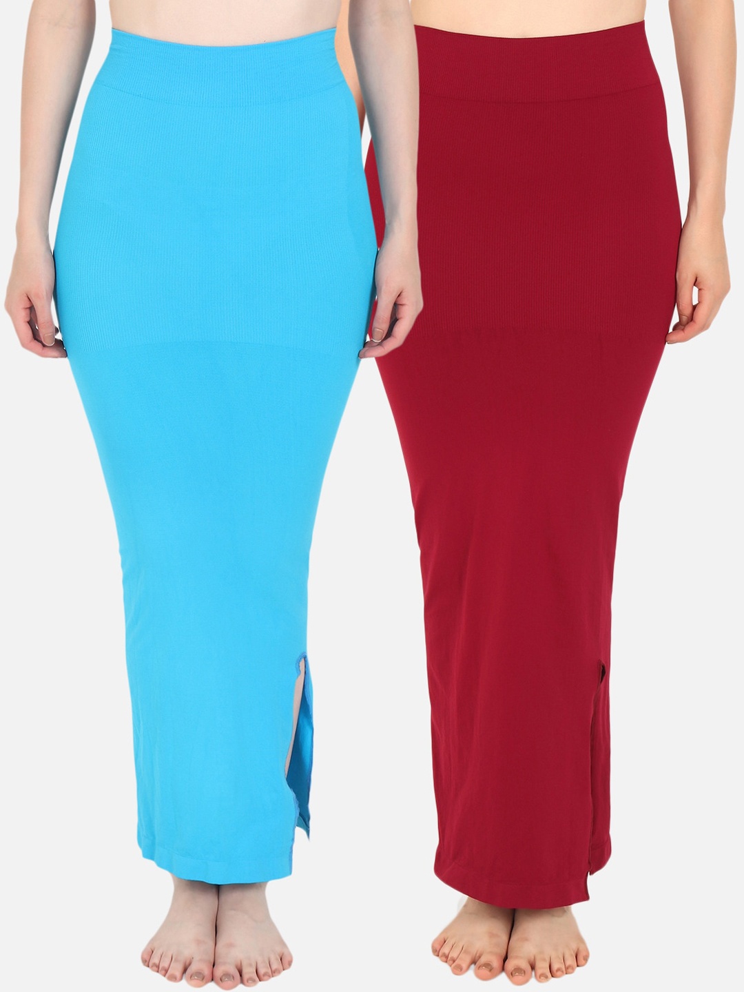

Beau Design Women Pack Of 2 Solid Saree Shapewears, Turquoise blue