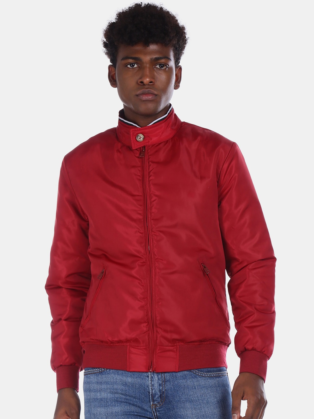 

Aeropostale Men Red Solid Padded Jacket