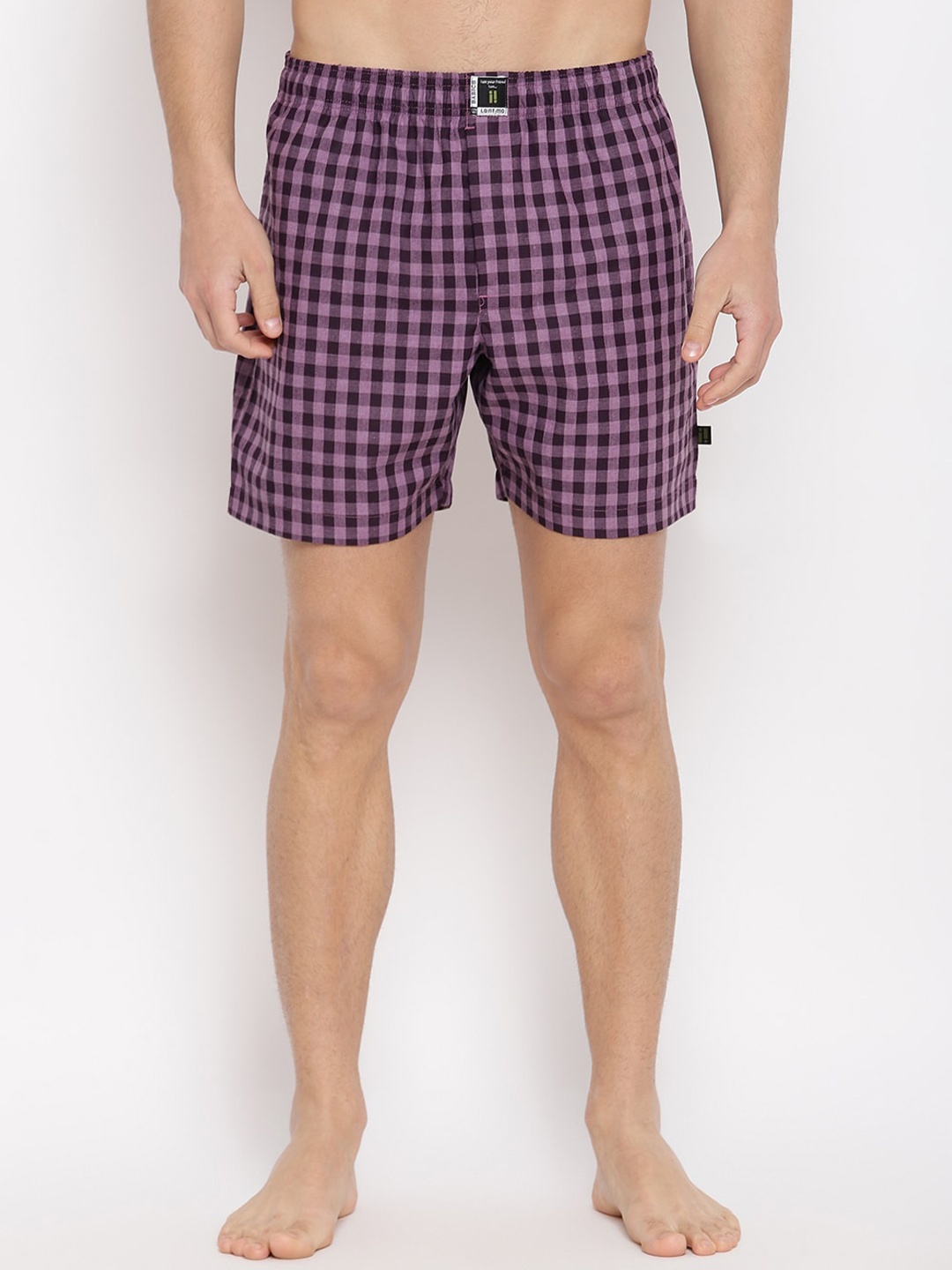 

La Intimo Men Purple & Black Checked Boxers LI6ILBD030