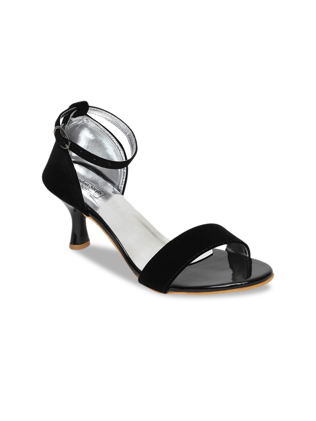 

LONDON STEPS Women Black Solid Kitten Heels
