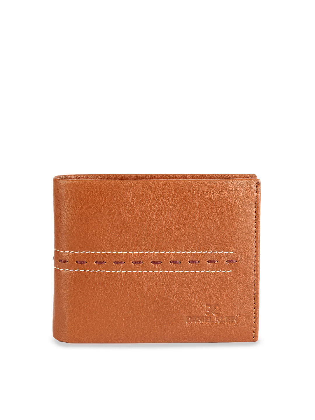 

Daniel Klein Men Tan & White Solid Two Fold Wallet