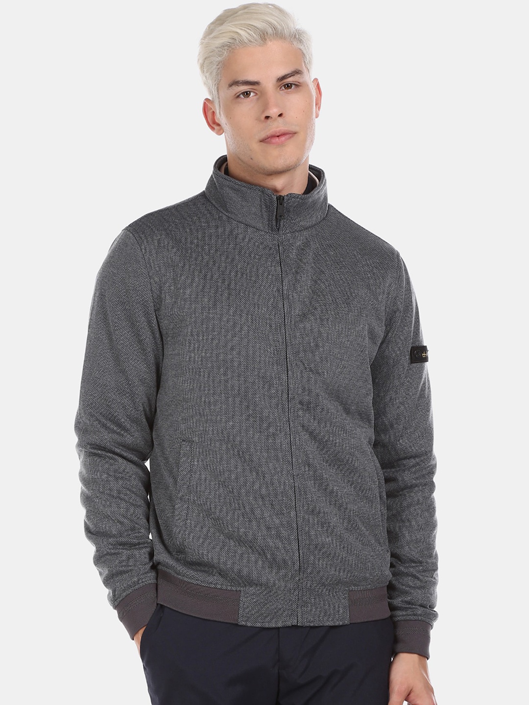 

Arrow Sport Men Grey Solid Bomber