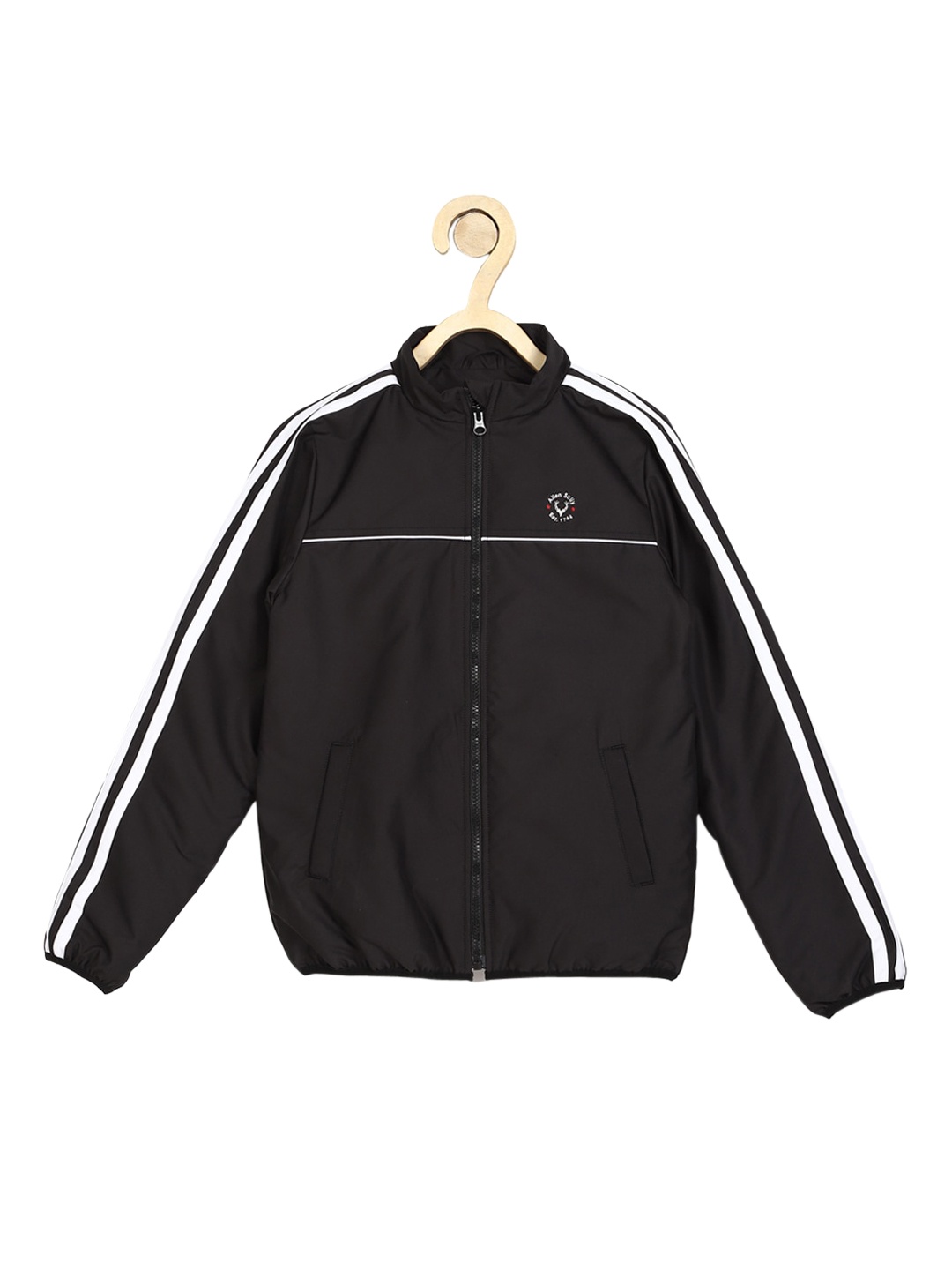

Allen Solly Junior Boys Black Colourblocked Open Front Jacket