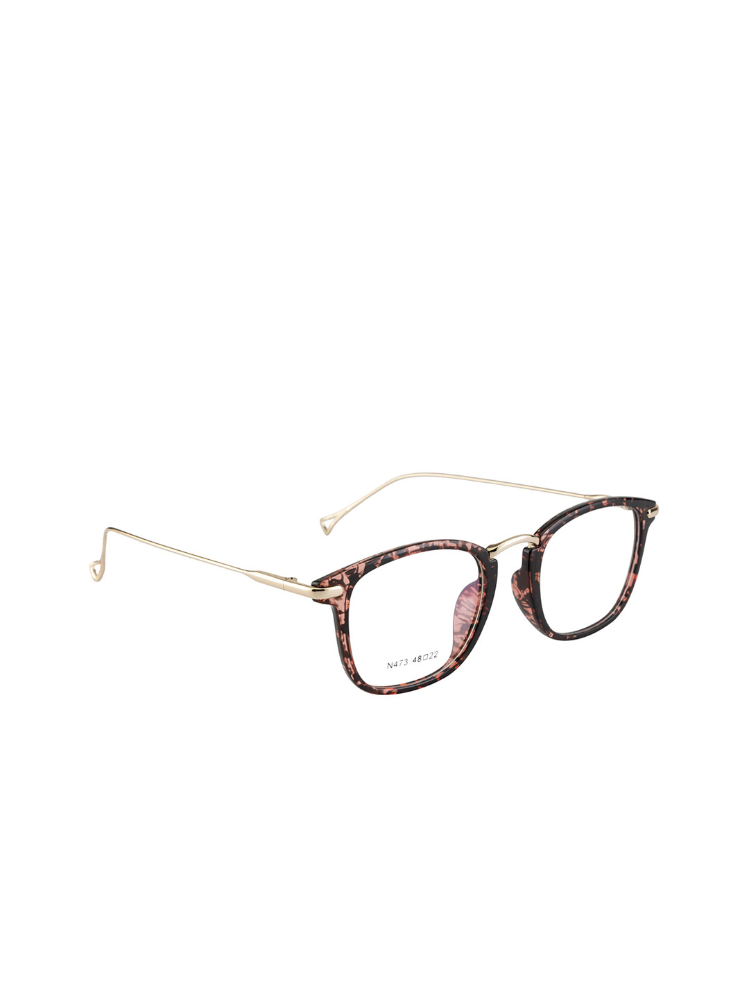 

Clark N Palmer Unisex Black & Gold-Toned Tortoise Shell Full Rim Square Frames CNP-N473-C4