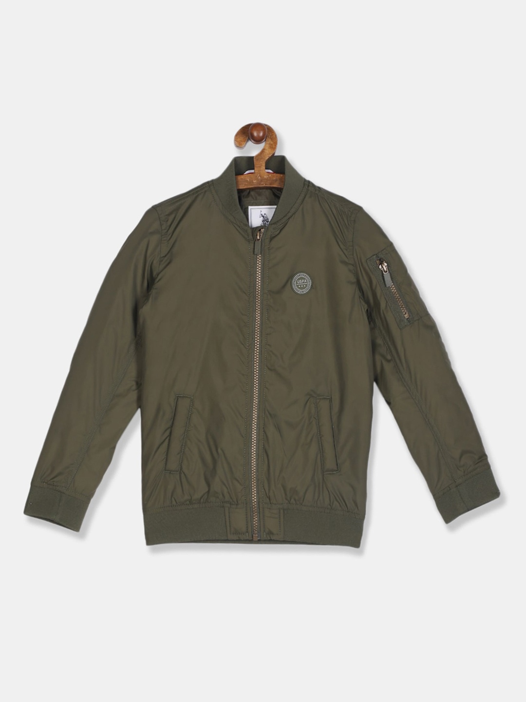 

U.S. Polo Assn. Kids Boys Green Solid Bomber