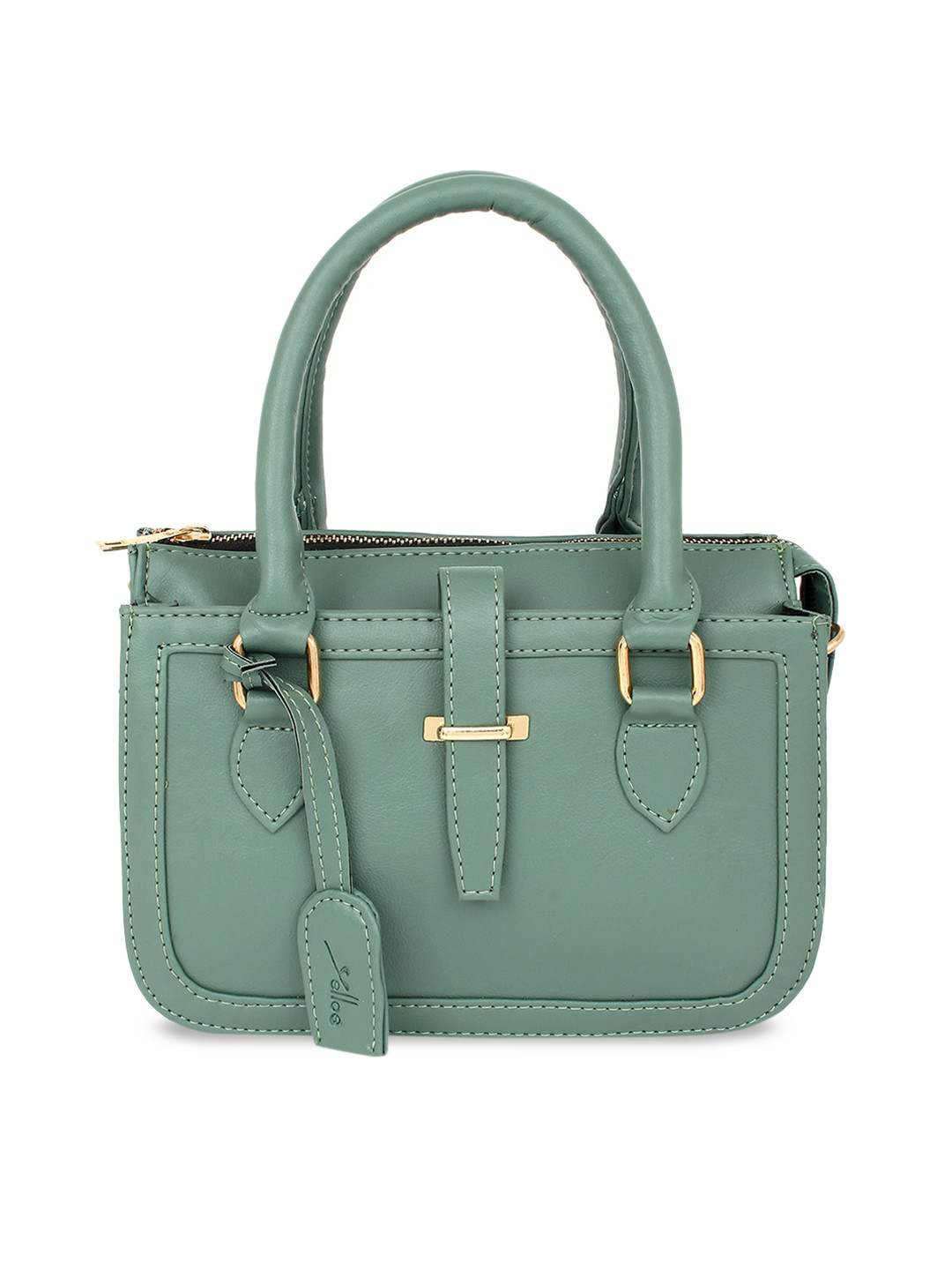 

yelloe Structured Satchel Bag, Green