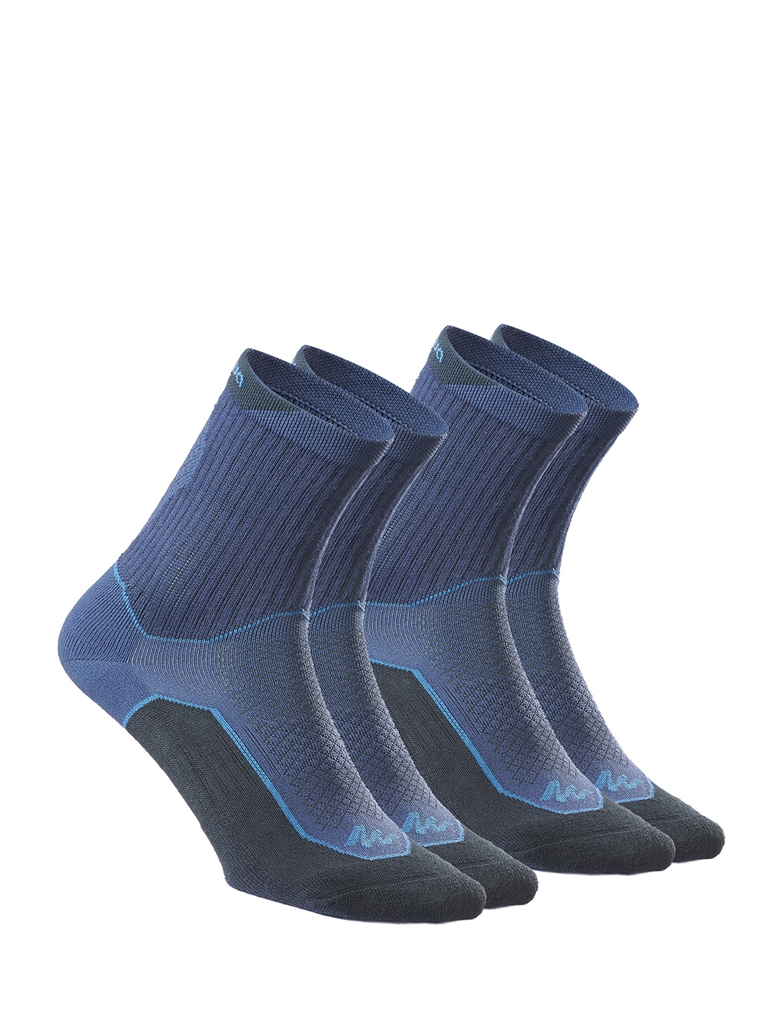 

Quechua By Decathlon Pack Of 2 Navy Blue & Black Patterned Above Ankle-Length Socks
