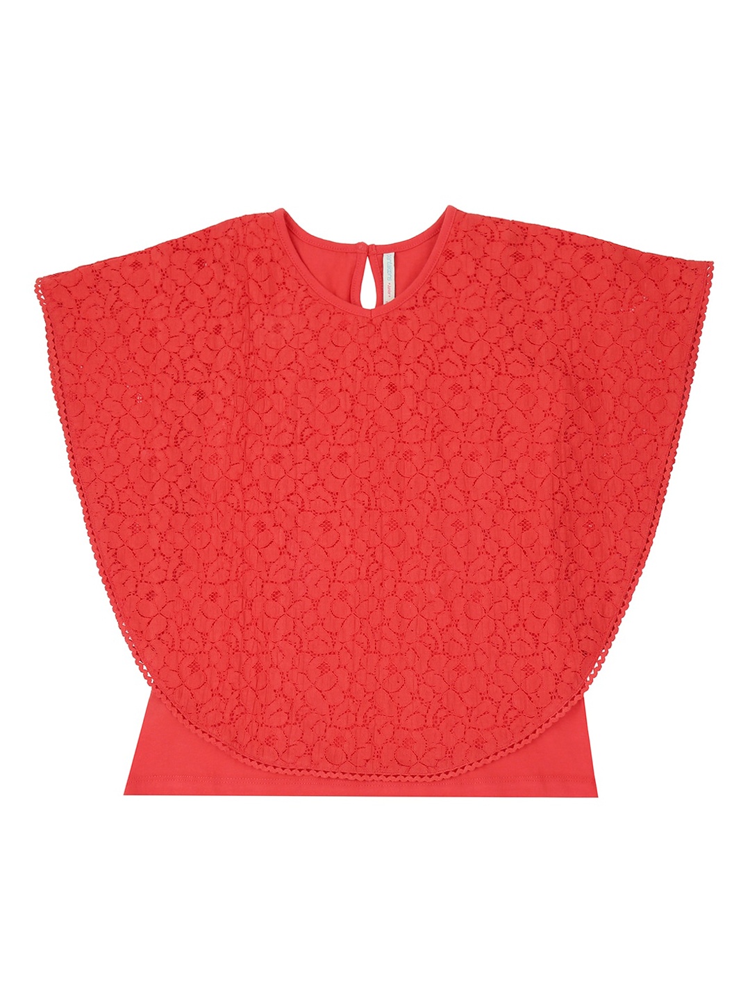 

Pantaloons Junior Girls Coral Red Solid Round Neck T-shirt