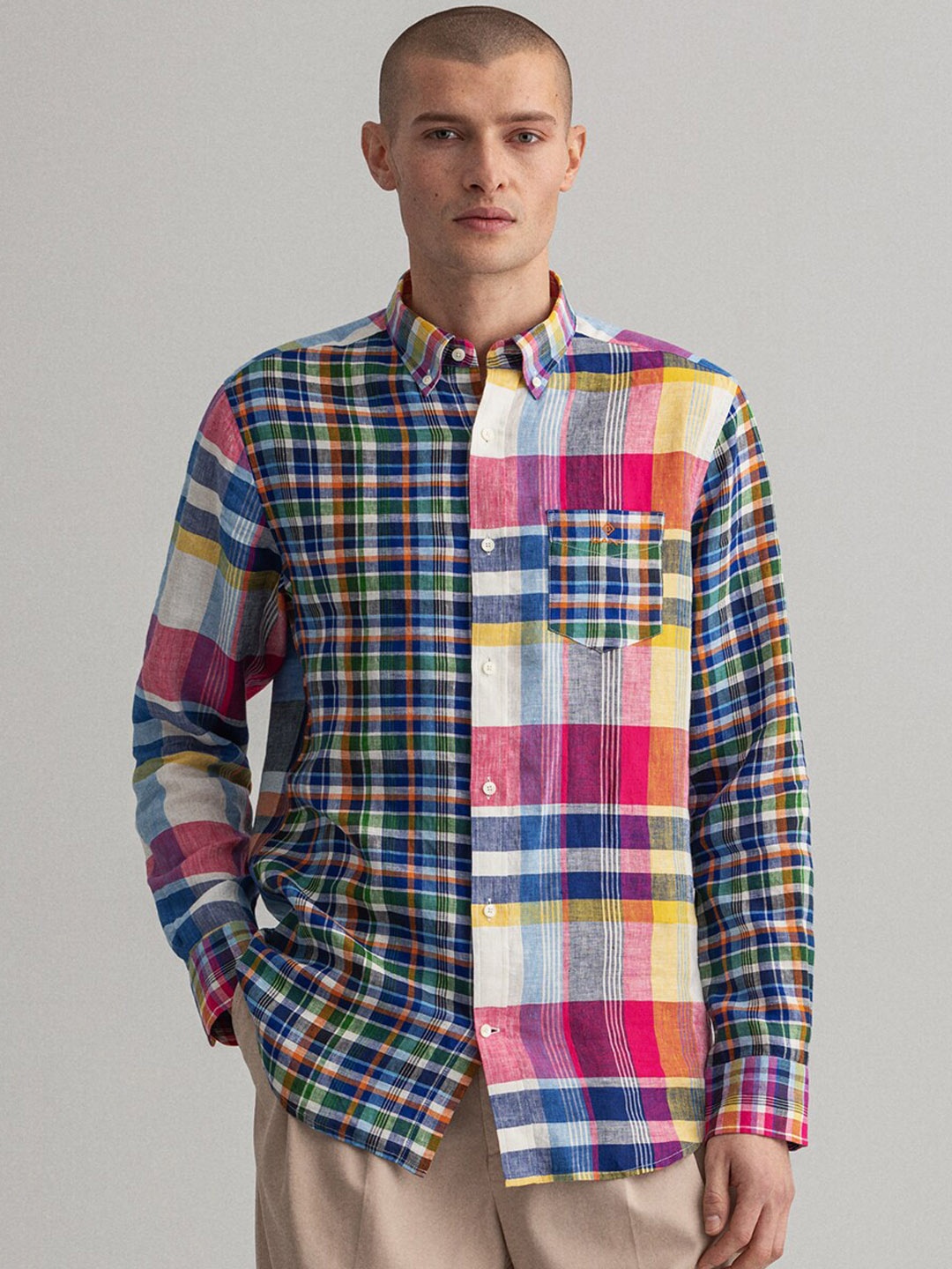 

GANT Men Multicoloured Regular Fit Checked Casual Shirt, Multi