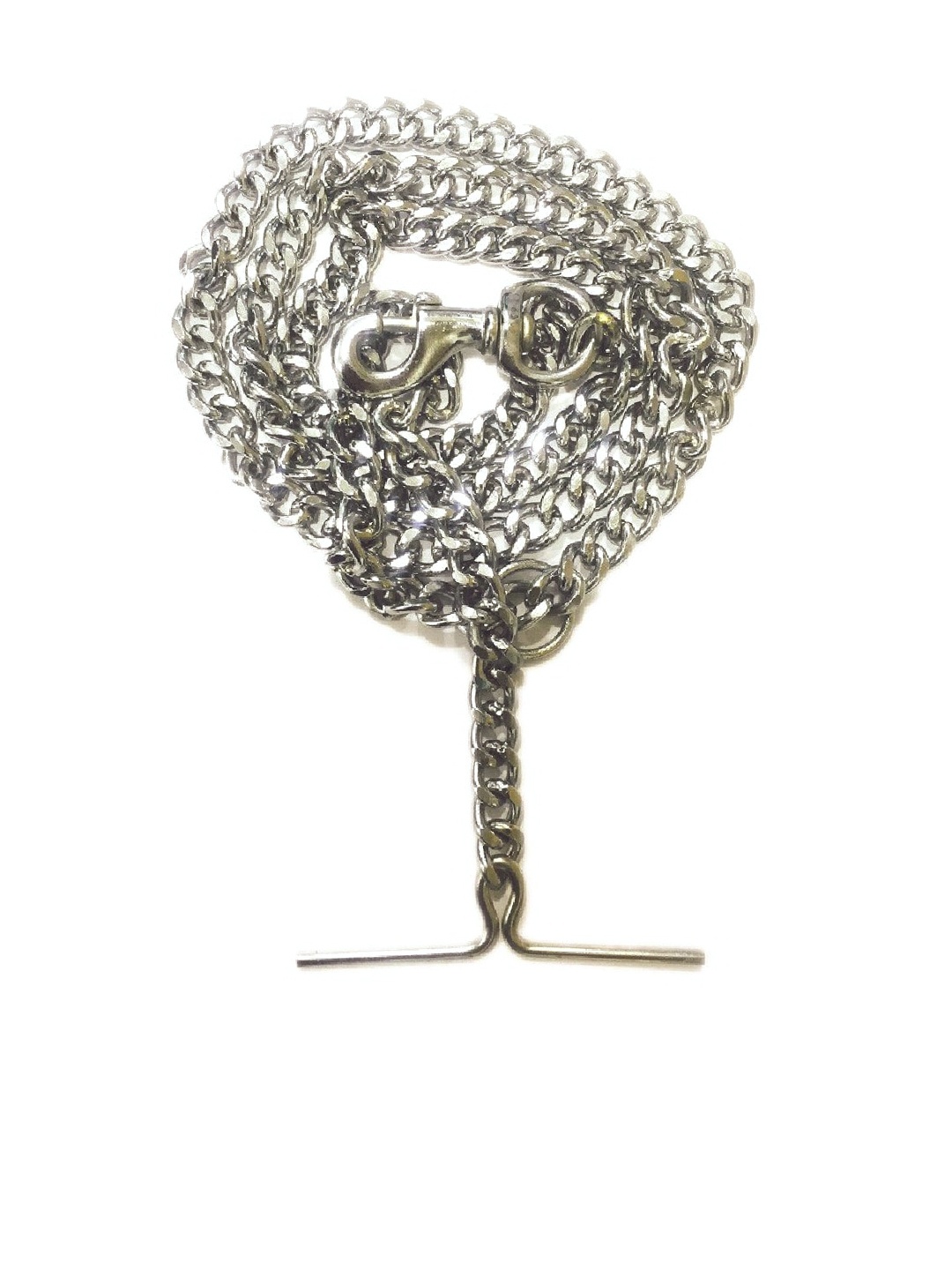 

PETS EMPIRE Silver Toned Self Design Chain Leash
