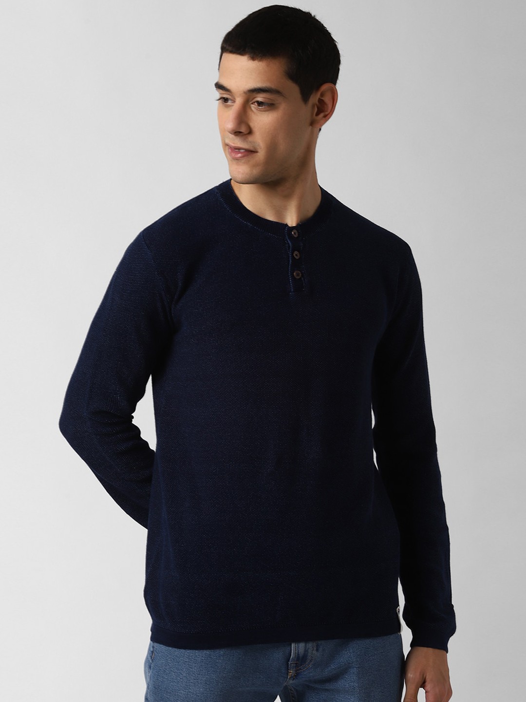 

Peter England Casuals Men Navy Blue Solid