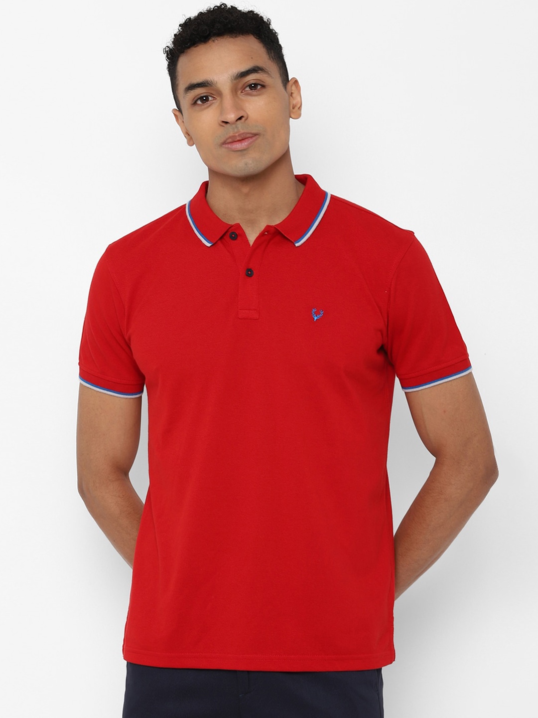 

Allen Solly Men Red Solid Polo Collar T-shirt