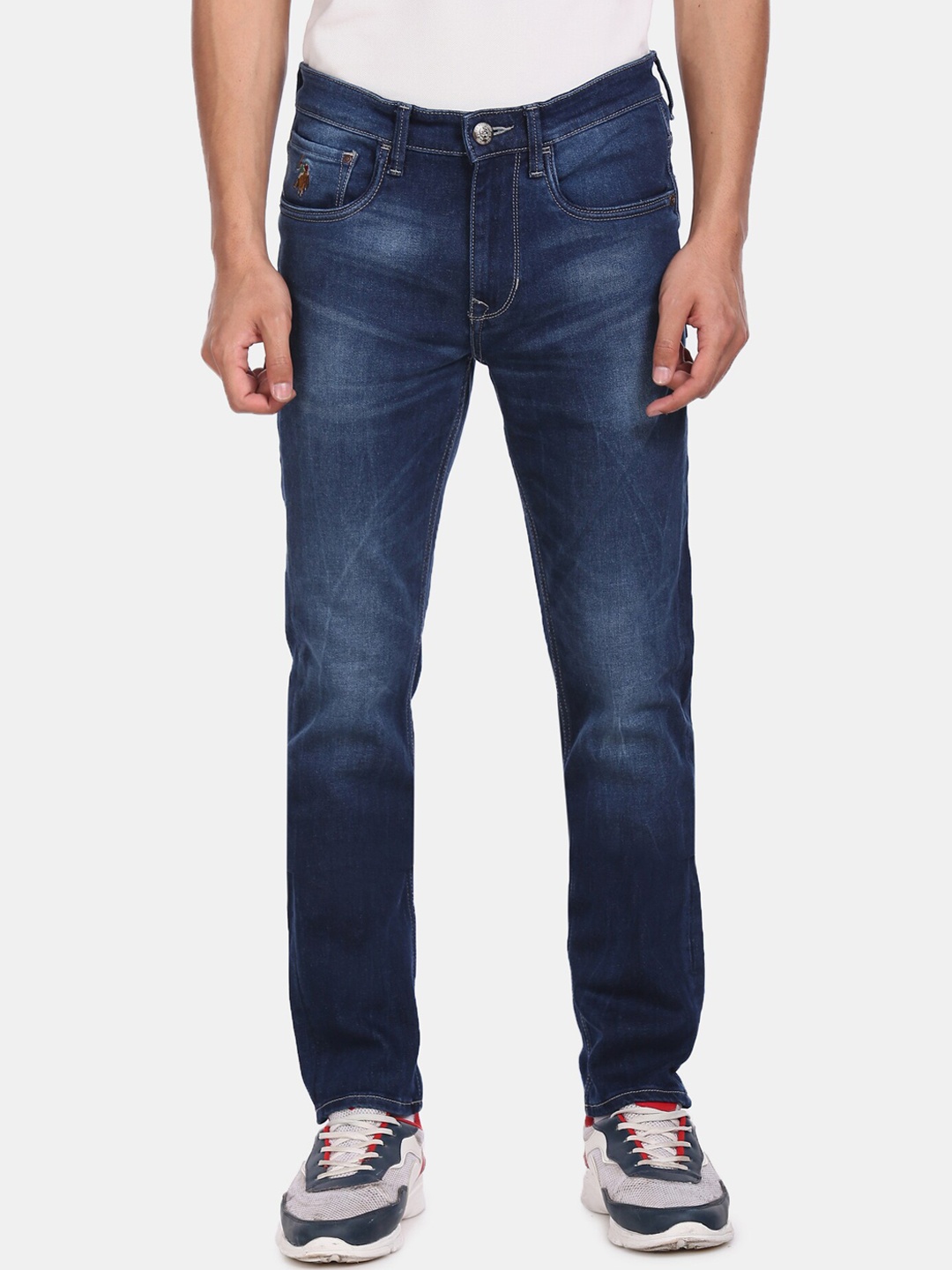 U.S. Polo Assn. Denim Co. Men Blue Slim Fit Mid-Rise Clean Look Stretchable Jeans