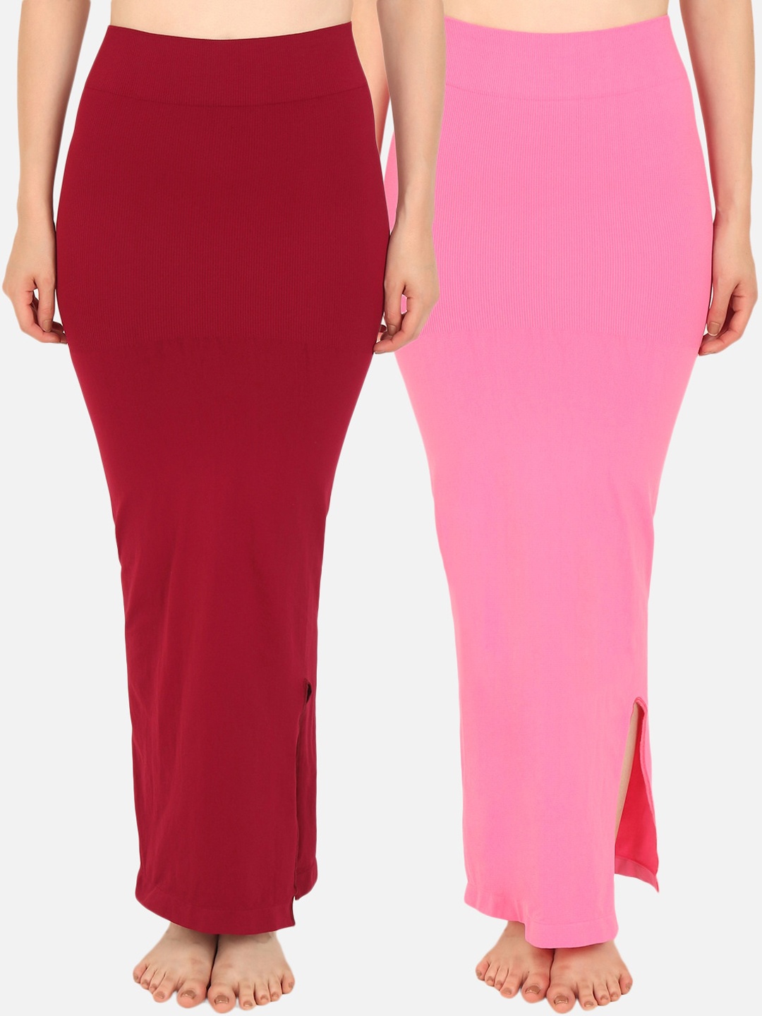 

Beau Design Women Pack Of 2 Solid Saree Shapewears, Maroon